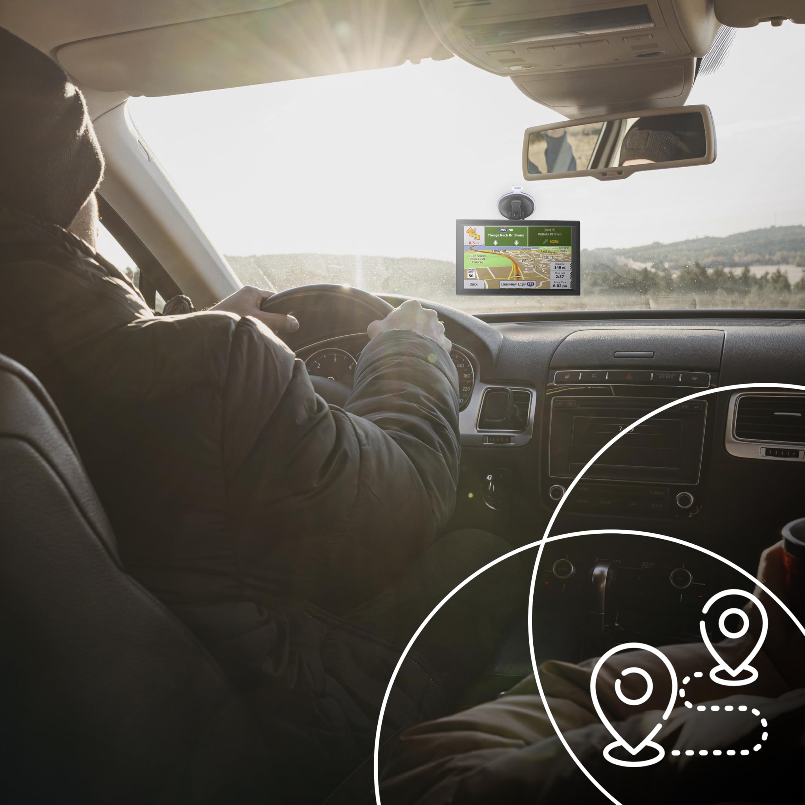 Retoo Navigatore per auto GPS – 9", 8 GB di memoria, Dual Core 800 MHz, CE 6.0, Touch Display Tablet Navigatore, Multimedia (video/musica/foto/giochi), facile da usare, supporto auto incluso