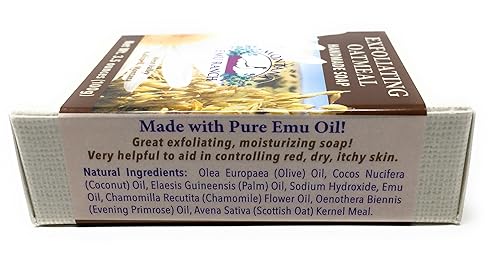 Miniatura 4 de Montana Emu Ranch - Jabón exfoliante hecho a mano de avena en barra de 3.5 onzas, hecho con aceite de emú puro