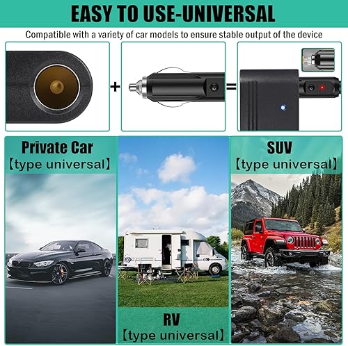 Miniatura 6 de Adaptador de corriente de 12 V 10 A, convertidor de cargador de automóvil, enchufe de encendedor de cigarrillos de automóvil, adaptador de fuente de