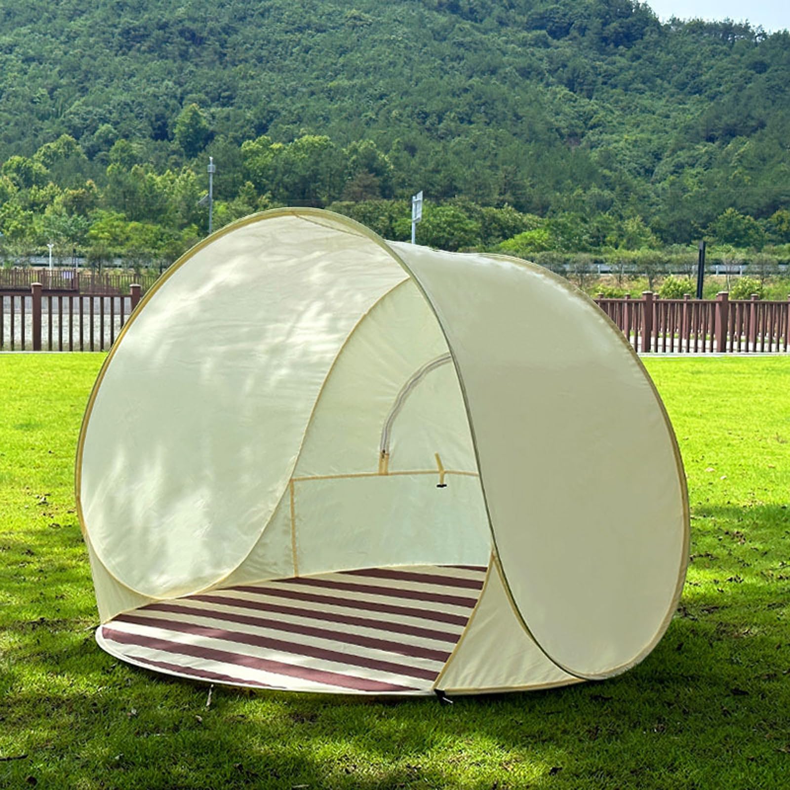 Refugio Solar a Prueba de con Apertura Diseño de Bolsa de Transporte Conveniente Tela Resistente Agua para Ocio Aire Tienda de campaña Familiar con Protecciones