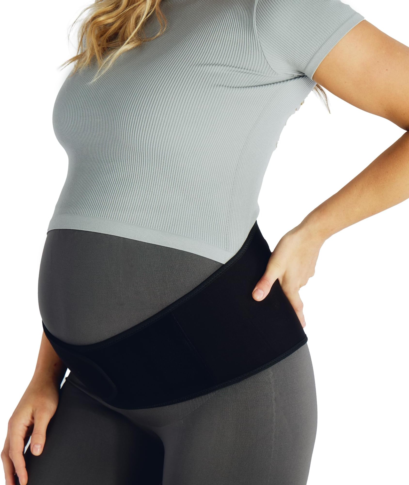 Belly Bandit Upsie Belly Pregnancy Support Belt - Comfortable Pregnancy Abdominal Band for Lower Back & Hip Relief - Soft 12" Adjustability Fit with Anti-Dig Closure - Black, X-Large