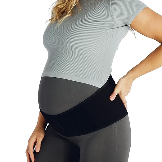 Belly Bandit Upsie Belly Pregnancy Support Band - The Ideal Support for your Belly and Relief for your Aching Back - Anti-Dig Closure and 12" of Adjustability, Black, Small