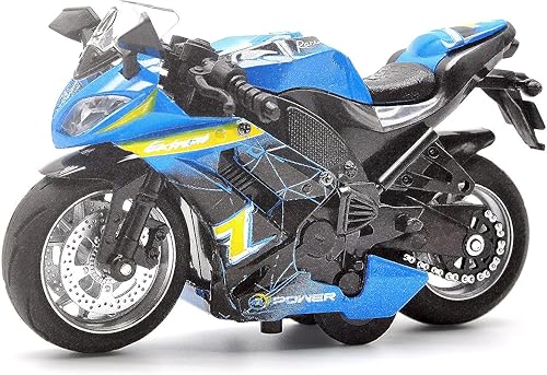 Motocicleta auténtica de fundición a presión con música e iluminación, juguetes de motocicleta de fundición a presión para edades de 2-4, moto de