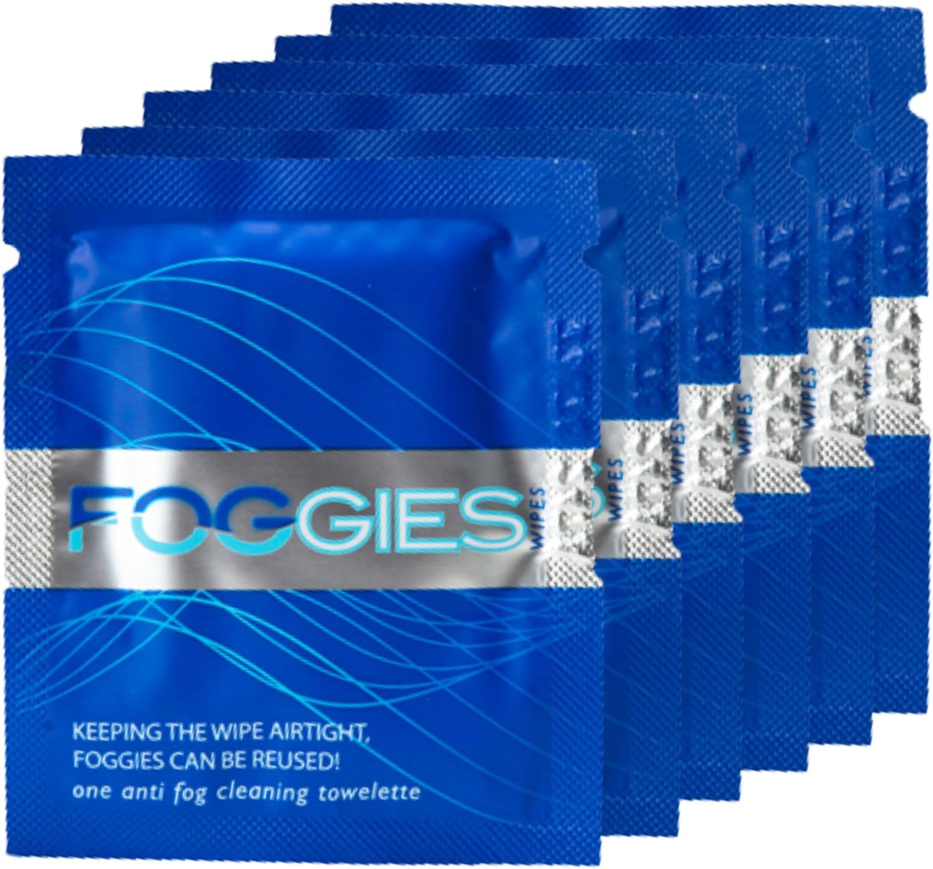 FOGGIES Anti Fog Wipes 6 Pack, Anti Fog Diving Wipes, Spectacle Wipes for Athletes, Glasses Cleaner Wipes for Swimming, Diving, Snowboarding, Cycling
