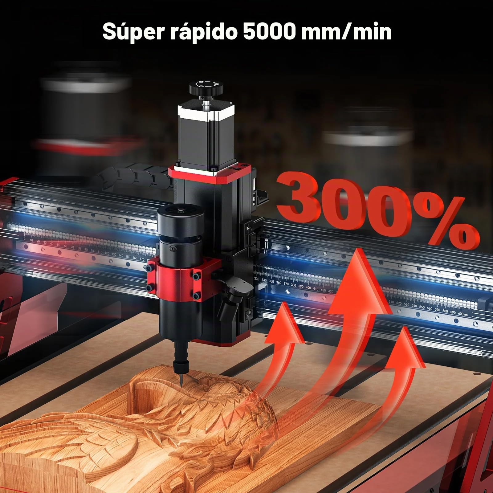Twotrees TTC6050 de 500W Fresadora multifunción CNC para metal, madera, acrílico y MDF, equipada con un juego de aspiradora para reducir las partículas de polvo durante el grabado