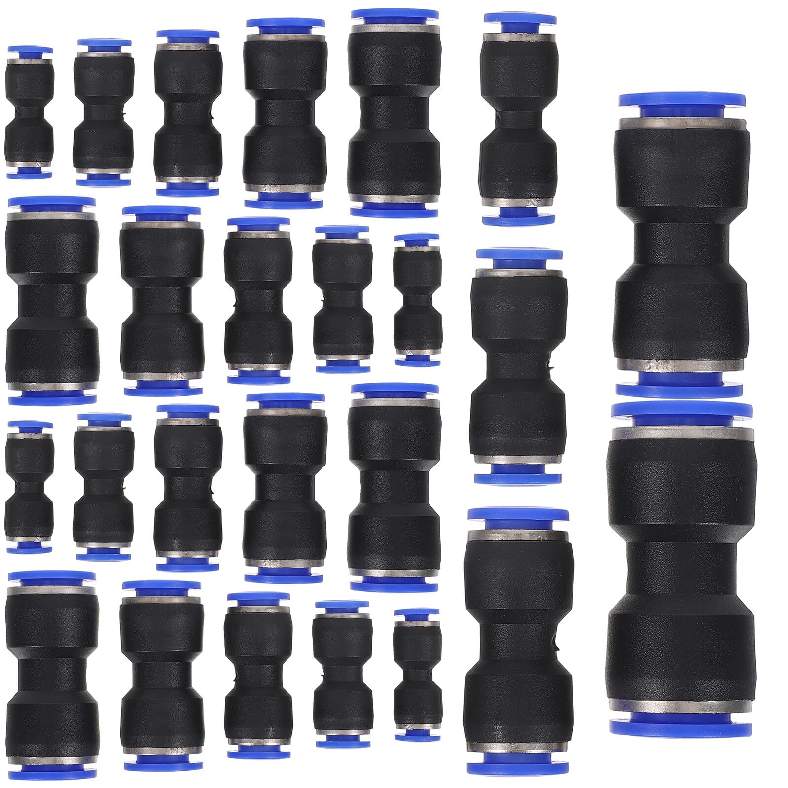 Kit de conectores rápidos neumáticos con 5 medidas para adaptar mangueras a cualquier compresor