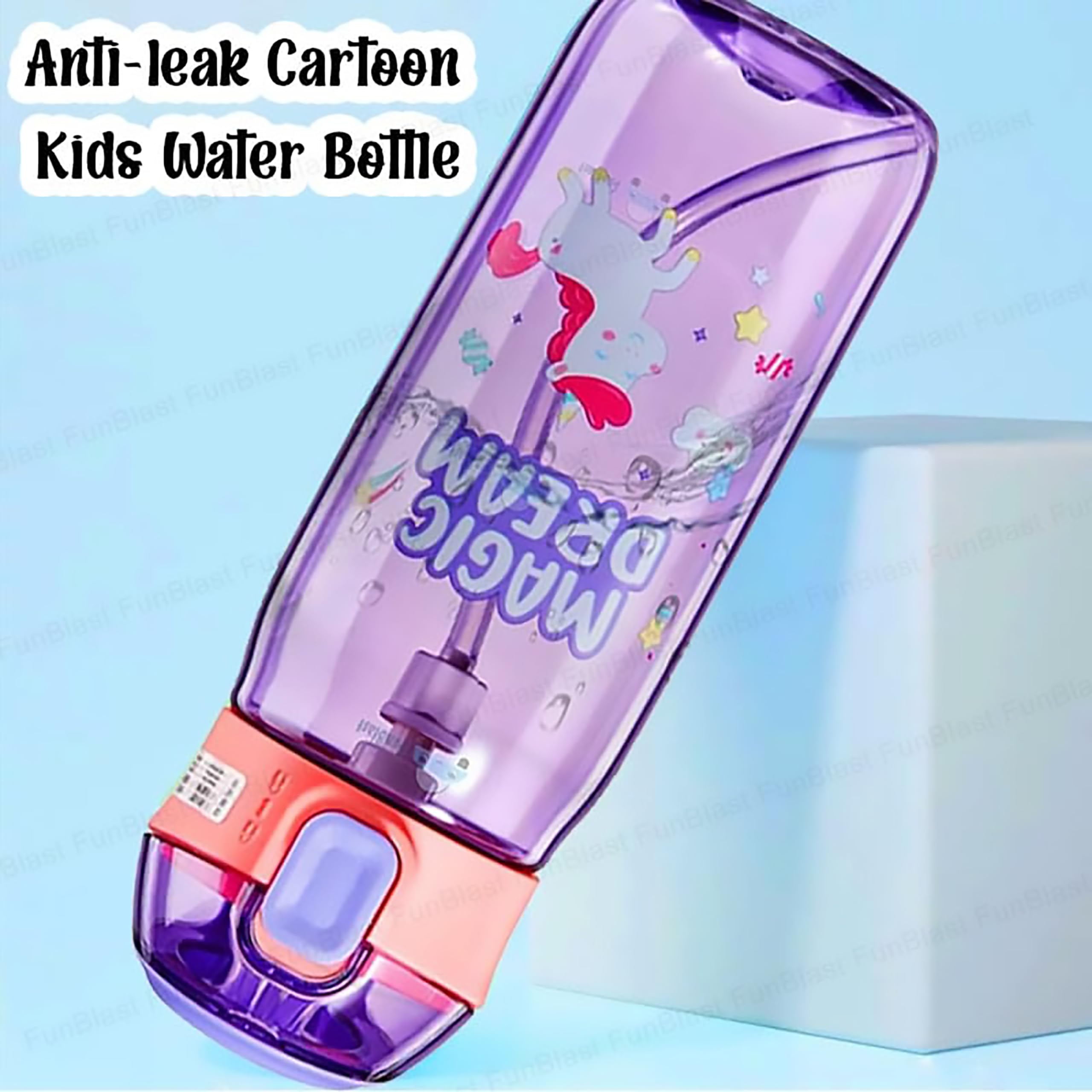 FunBlast Cute Water Bottle with Sipper, Water Bottle for kids, Sipper Bottle for Kids - Anti-leak Cartoon Kids Water Bottle for Kid (630 ML) (Unicorn) - Image 5 thumbnail