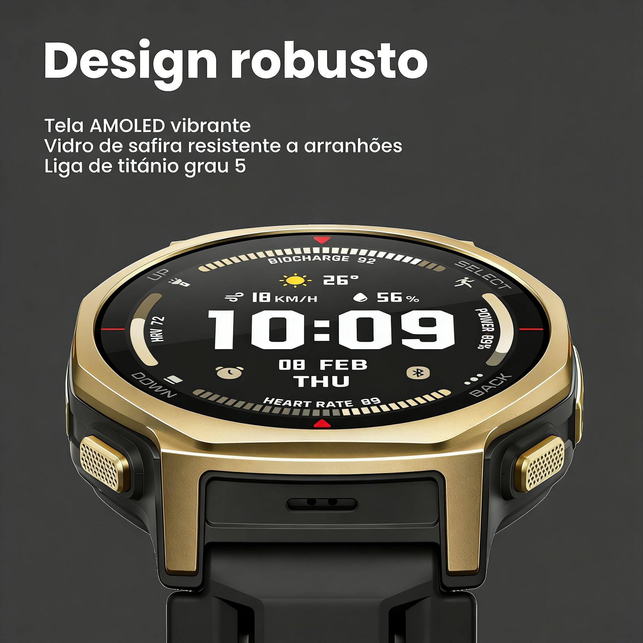 Amazfit T-Rex 3 Pro 48mm Relógio Inteligente Outdoor 10 ATM, 180+