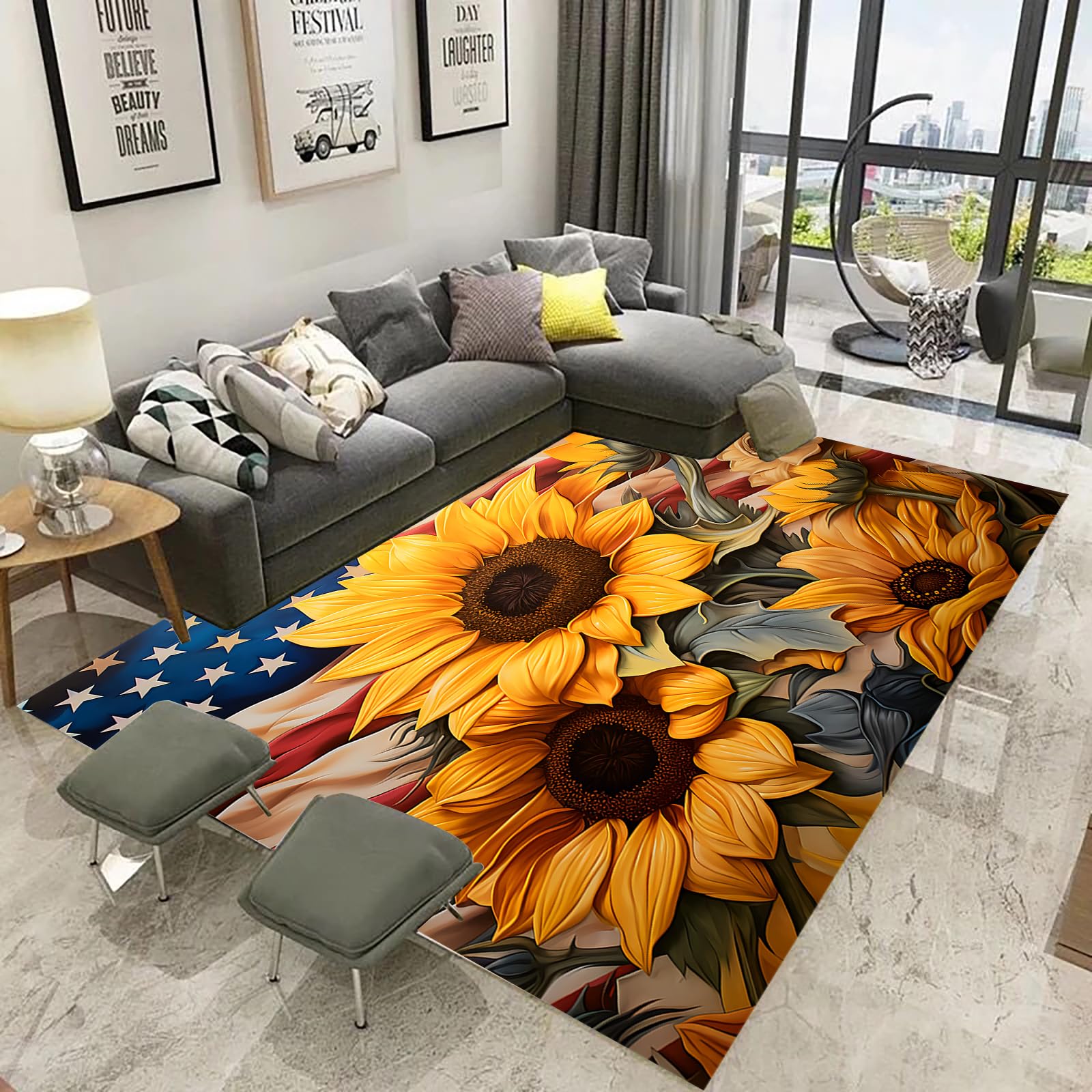 Tapis végétal et floral boho TEBUTI pour une chambre d'enfant douce