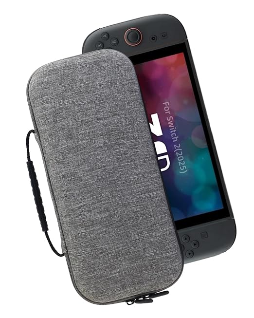 zmgnnd Case for Switch 2,Premium Protective Cover for Switch 2 Console & Joy-Cons - Lightweight,Hard Shell Travel Bag - Shockproof,Gray