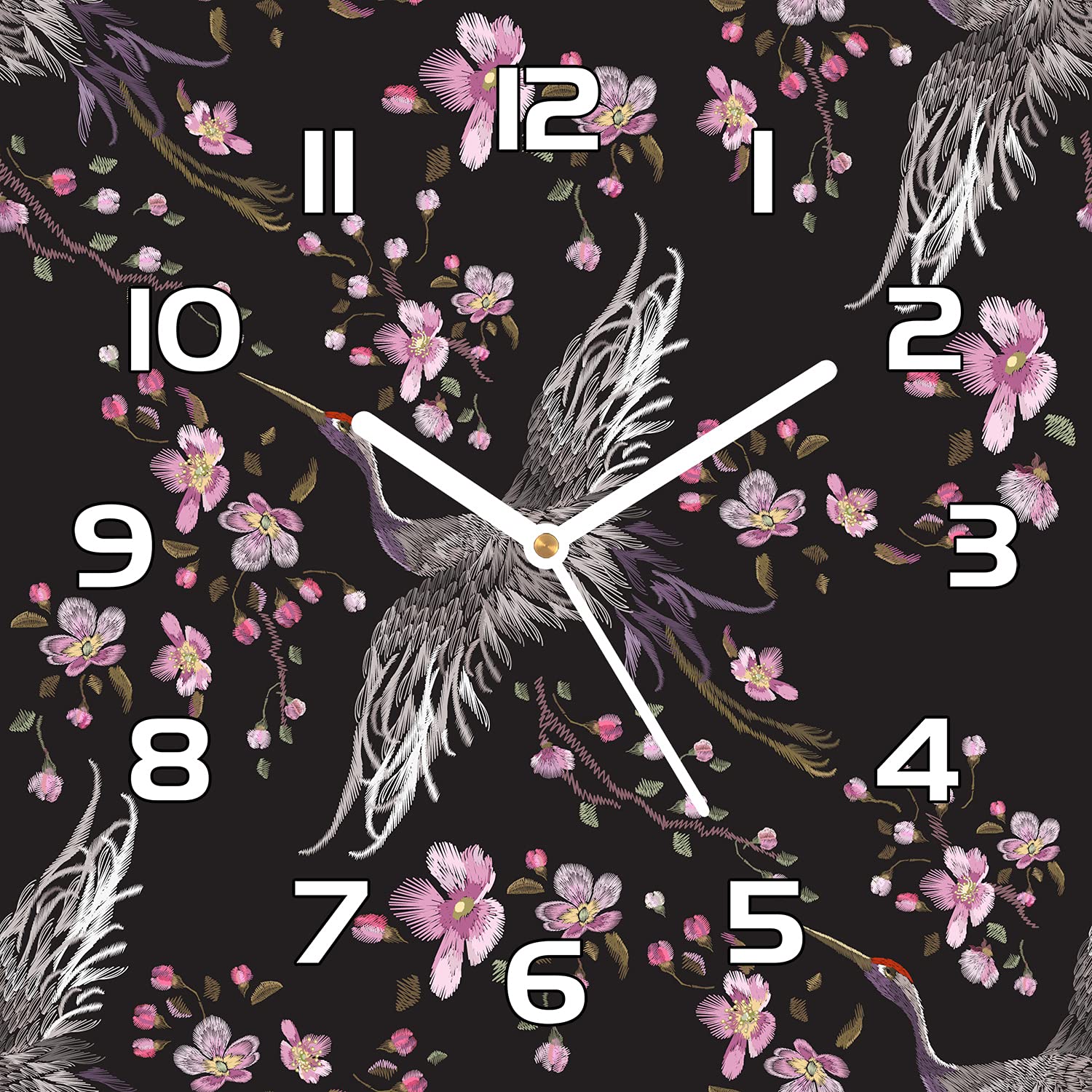 Horloge en verre 30x30 cm aiguilles noires pour une deco moderne