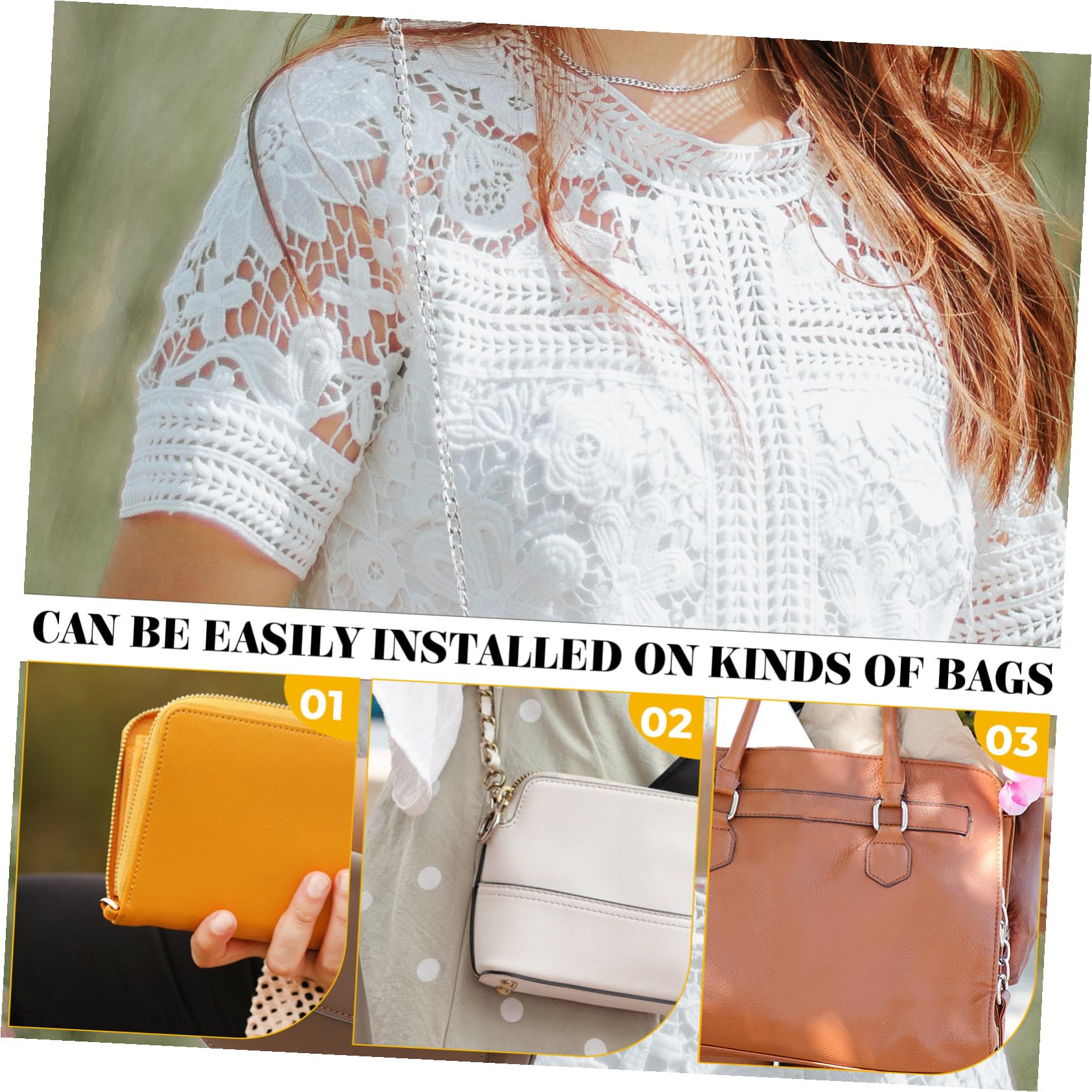 8 Piezas Cadena de Metal para Bolso Correa Reemplazo Ajustable para Mujer Cadena de Hombro y Cruzada para Bolsos Resistente y Versátil para Uso Diario y Eventos
