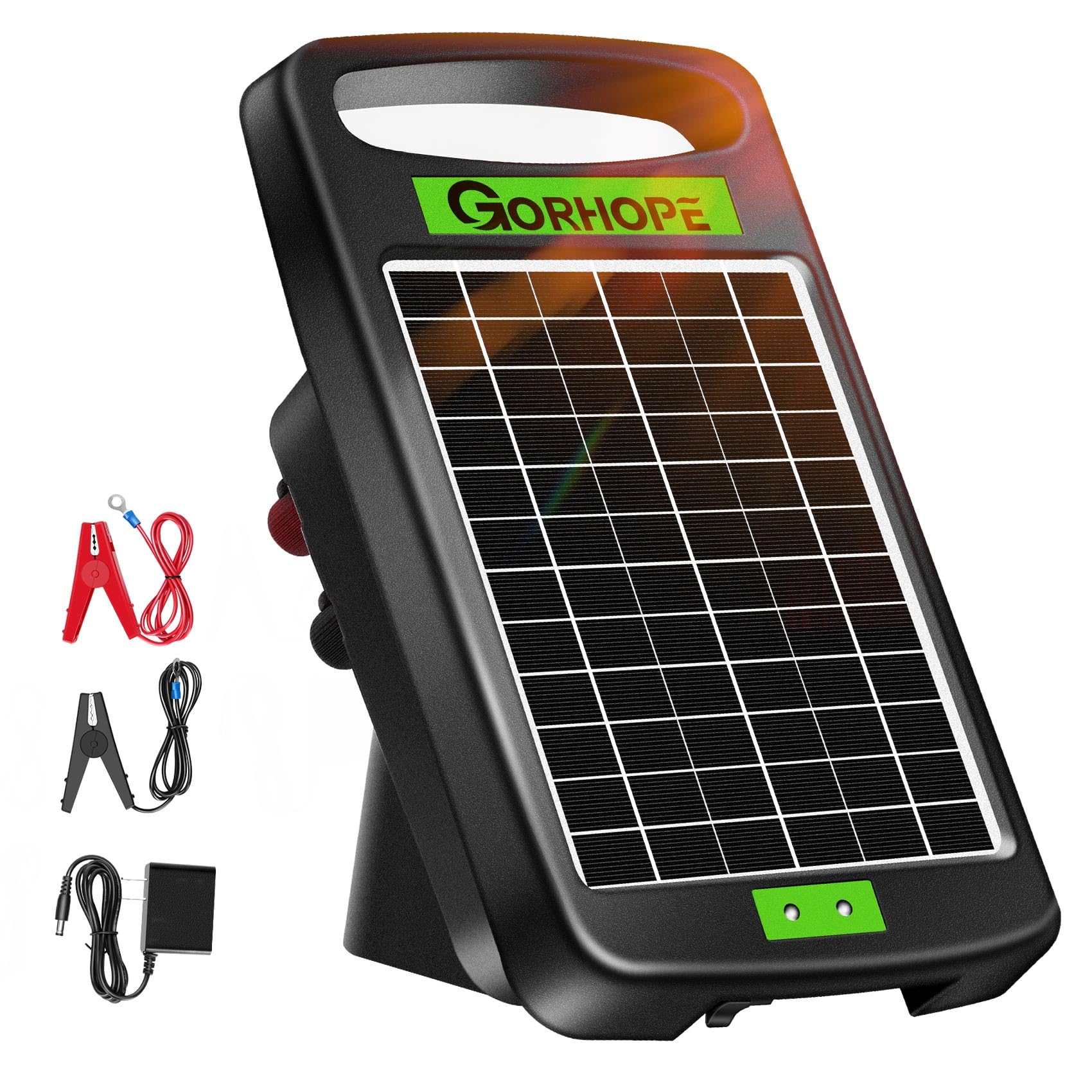 Elektryczna ładowarka solarna 5 mil, moc 0,11 J, zasilana energią słoneczną, 24-godzinna nieprzerwana ochrona, zasilane energią słoneczną, zestaw ogrodzeń elektrycznych do ogrodu