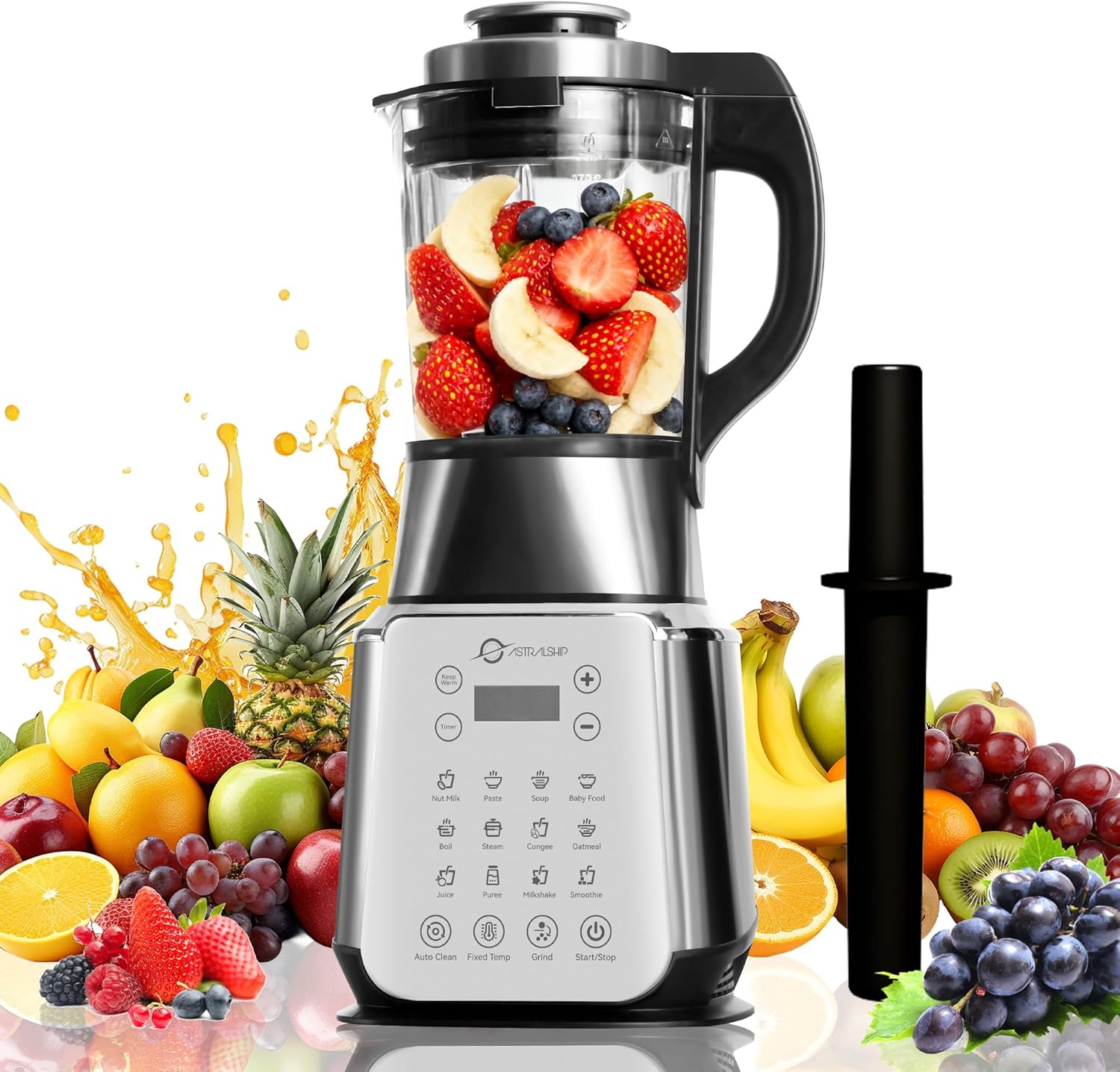 Glass Blenders for Kitchen – Stainless Steel Professional Blender for Smoothies 1500W Motor, Food Processor Combo 9 Adjustable Speeds, 14 Preset Programs, BPA-Free Glass Jar blender, Nut Milk, Soups Glass Blenders for Kitchen – Stainless Steel Professional Blender for Smoothies 1500W Motor, Food Processor Combo 9 Adjustable Speeds, 14 Preset Programs, BPA-Free Glass Jar blender, Nut Milk, Soups