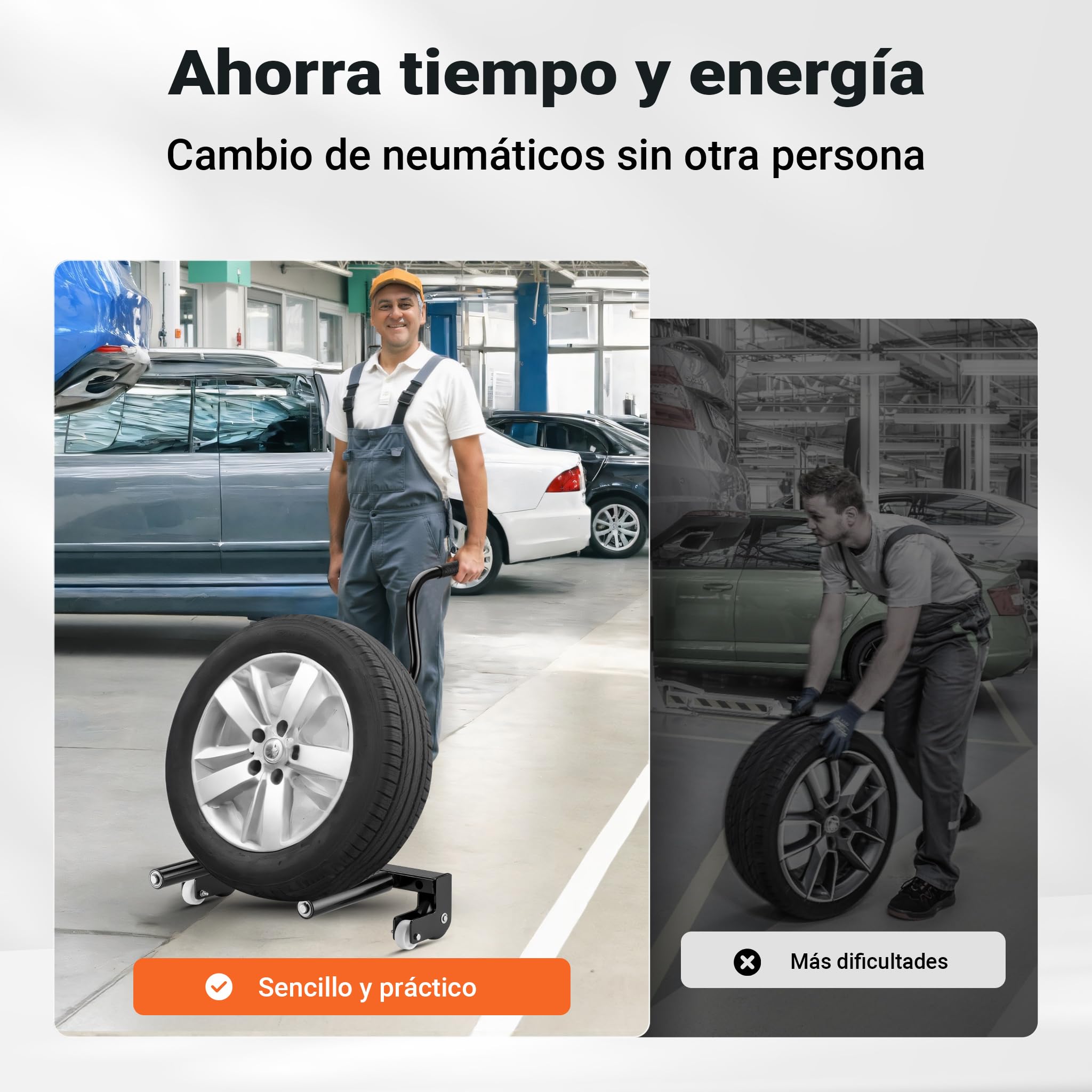 XPOtool Carro Ayuda Montaje de Ruedas 250kg en Acero Elevador para neumáticos de 17-56,5cm (6,5-22,5") Cambio Montaje de neumáticos Ruedas