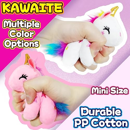 Miniatura 3 de Animales de peluche de unicornio rosa claro, peluches Kawaii para niñas y niños, suaves juguetes de unicornio mini de peluche para llaveros, juguete