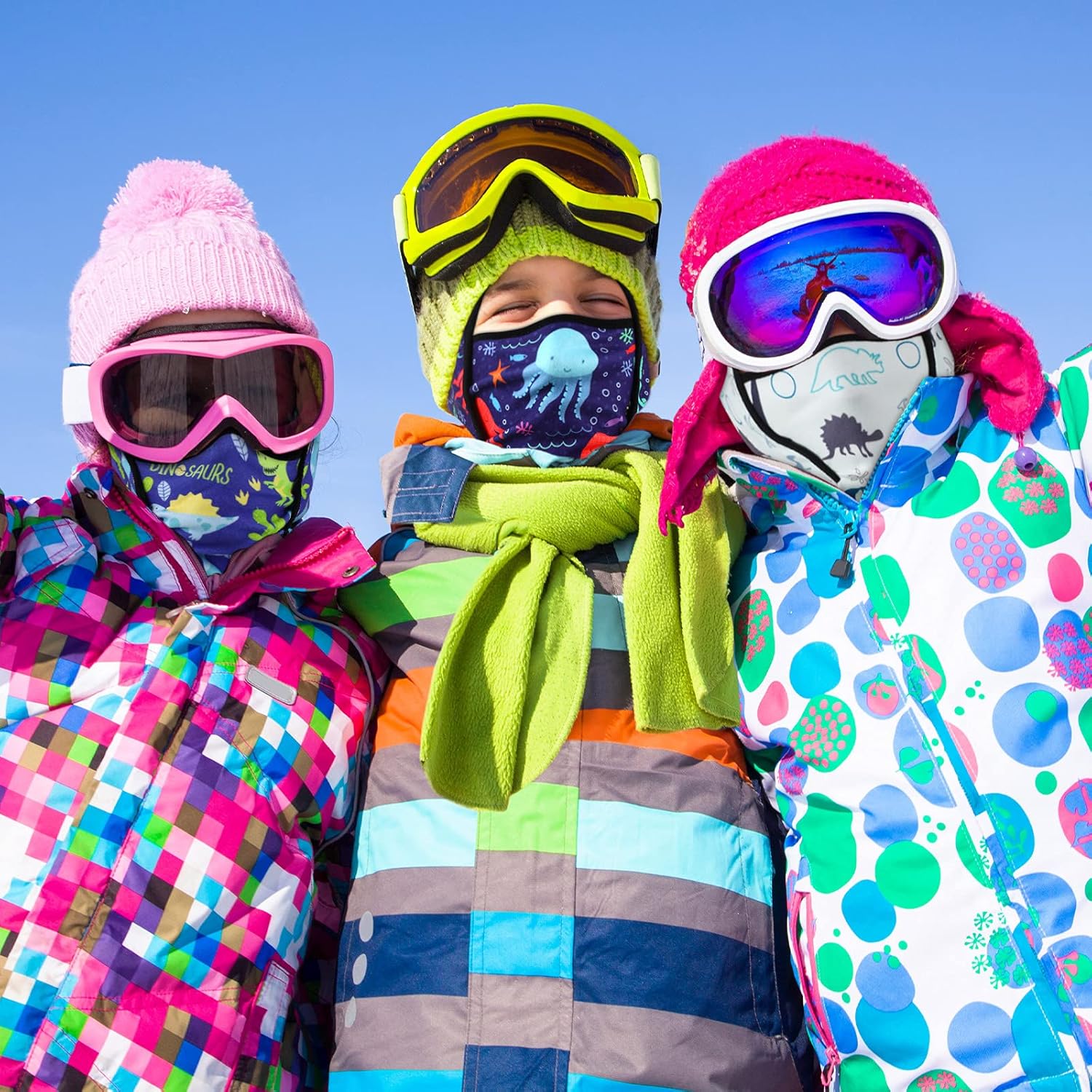 3 Pieces Kids Balaclava Windproof Ski Face Warmer Hood Ski Mask Neck Warmer Winter Nose Warmer Neck Ninja Mask for Boys Girls Multicolour - Image 7