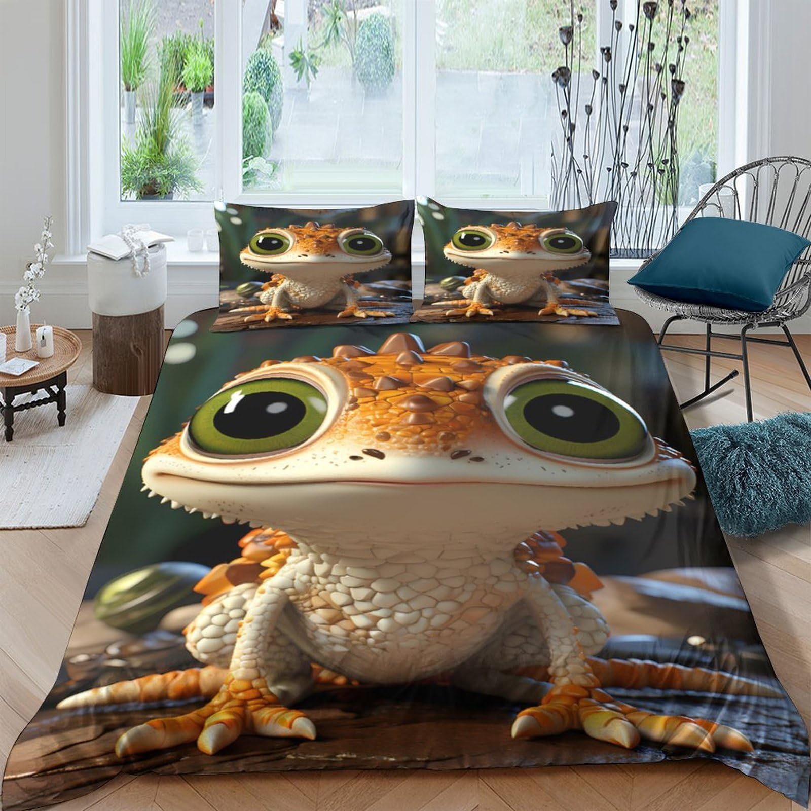 Ctjqhvkz Style-5 3D Printed Cartoon Frog Fitted Sheet Microfiber Soft Green Animal Bed Cover For Bedroom Dorm Mattress Protection Decor Single（135X200cm）