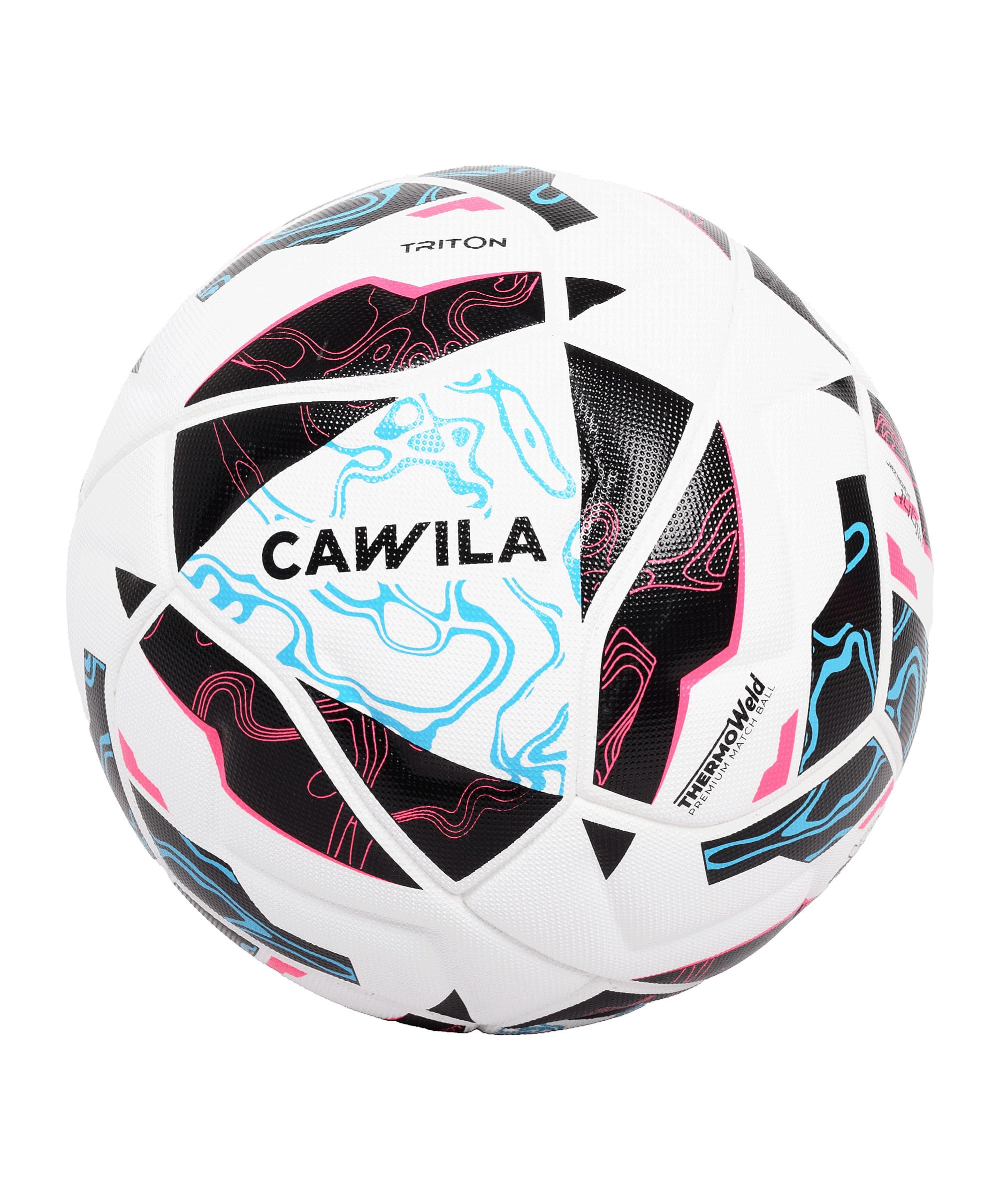 Cawila Liga Triton Matchball Größe 5, Fairtrade-zertifizierter Thermo-Bonded Fußball, Profi-Spielball für Verein & Training