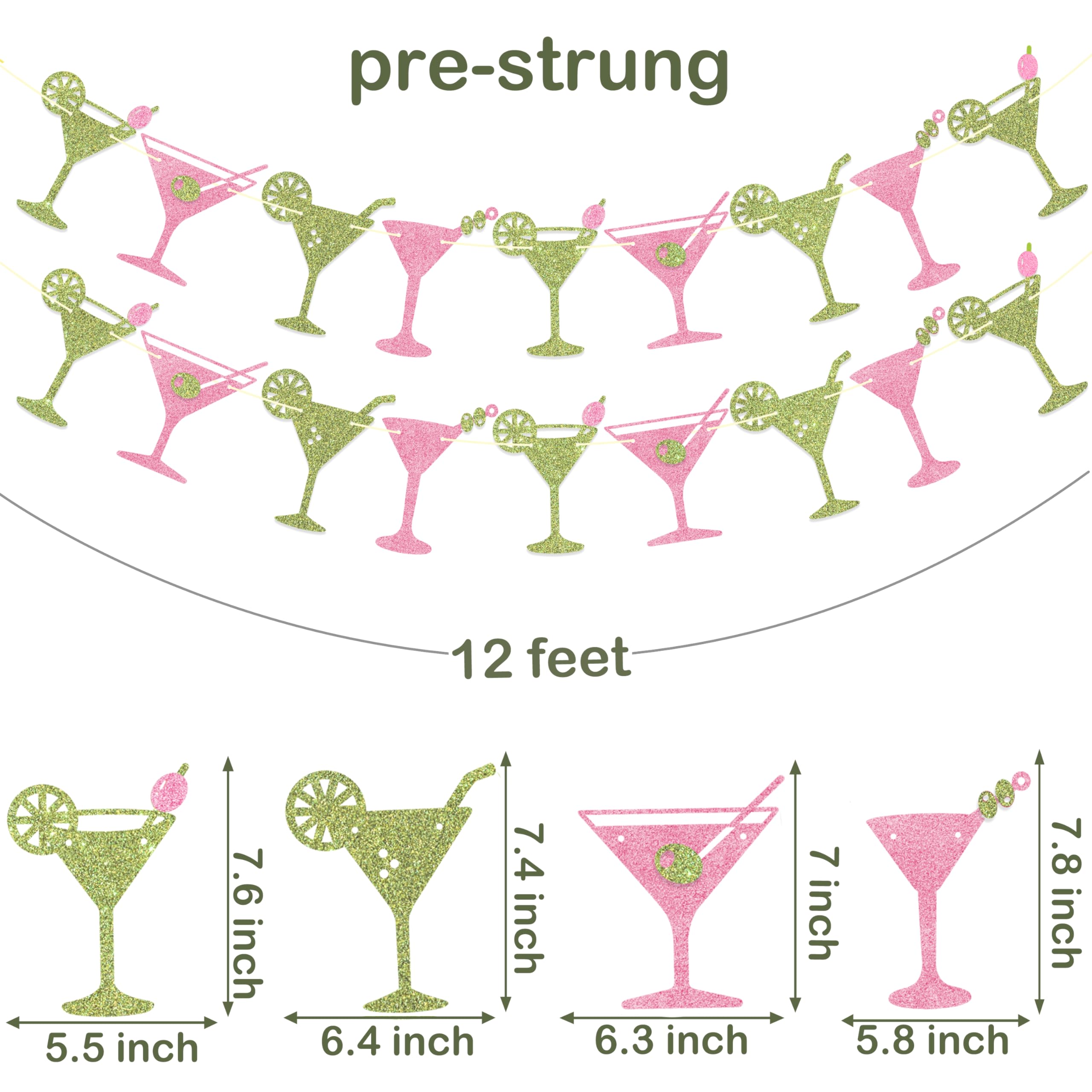 C L cooper life Martini Cup Banner Garland Martini Birthday Party Decorations for Bikinis & Martinis Bachelorette Party Weenies & Tinis Bachelorette Party Martini Birthday Party Decorations