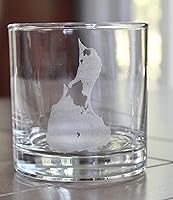 Vista 2 de Block Island Map - Juego de 2 vasos de pinta