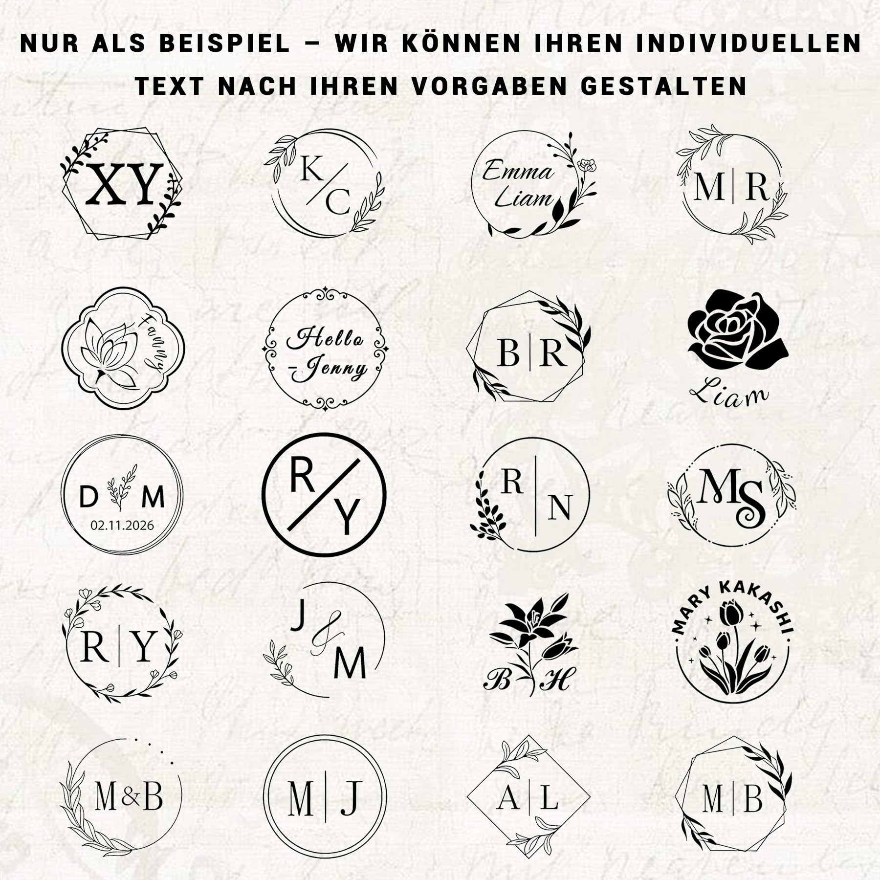LAPE Personalisierter Siegelstempel mit Namen & Logo für Hochzeitsgeschenke