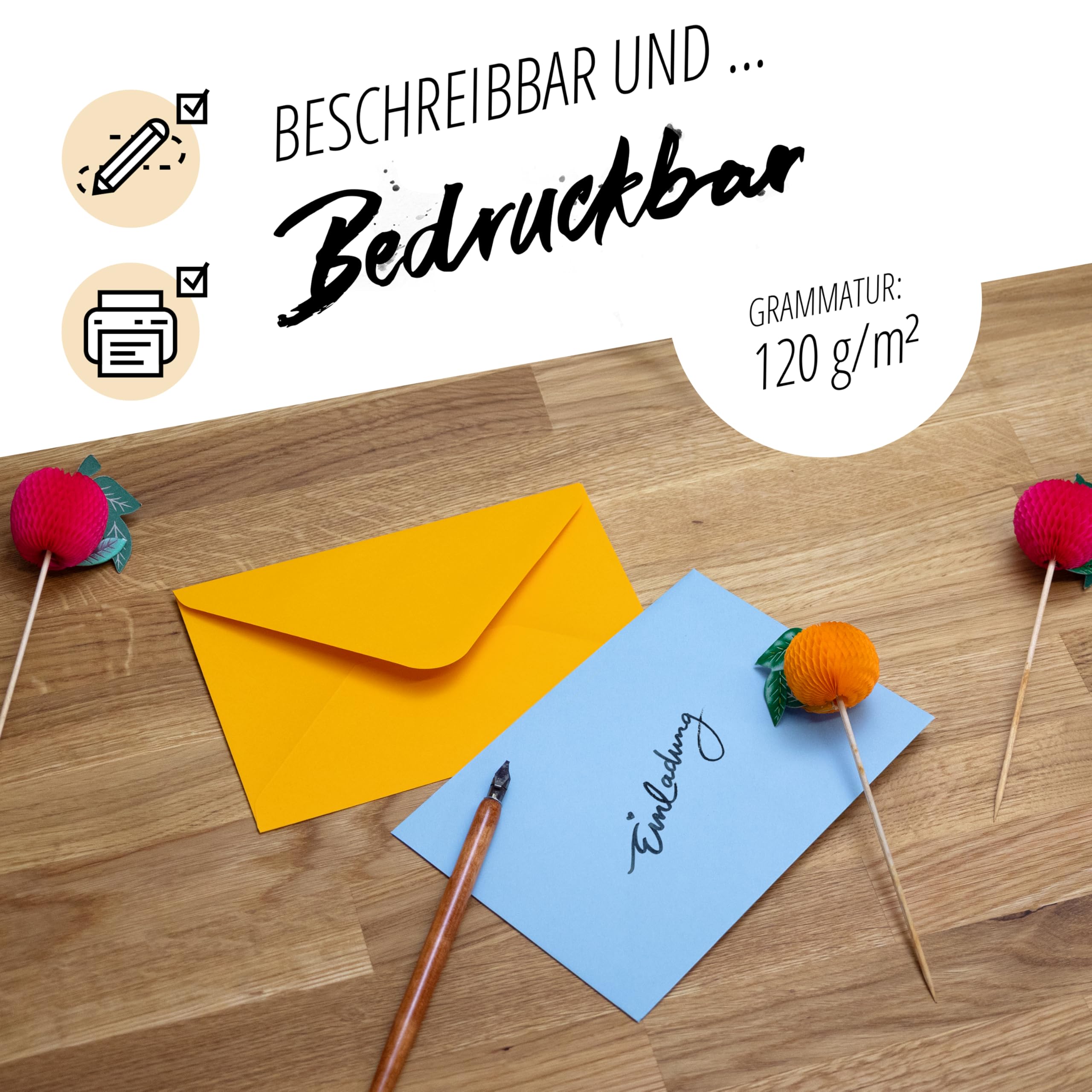 Juego de 50 Sobres de Colores Papel DIN B6 175x125 mm 120 g/m² Colorido