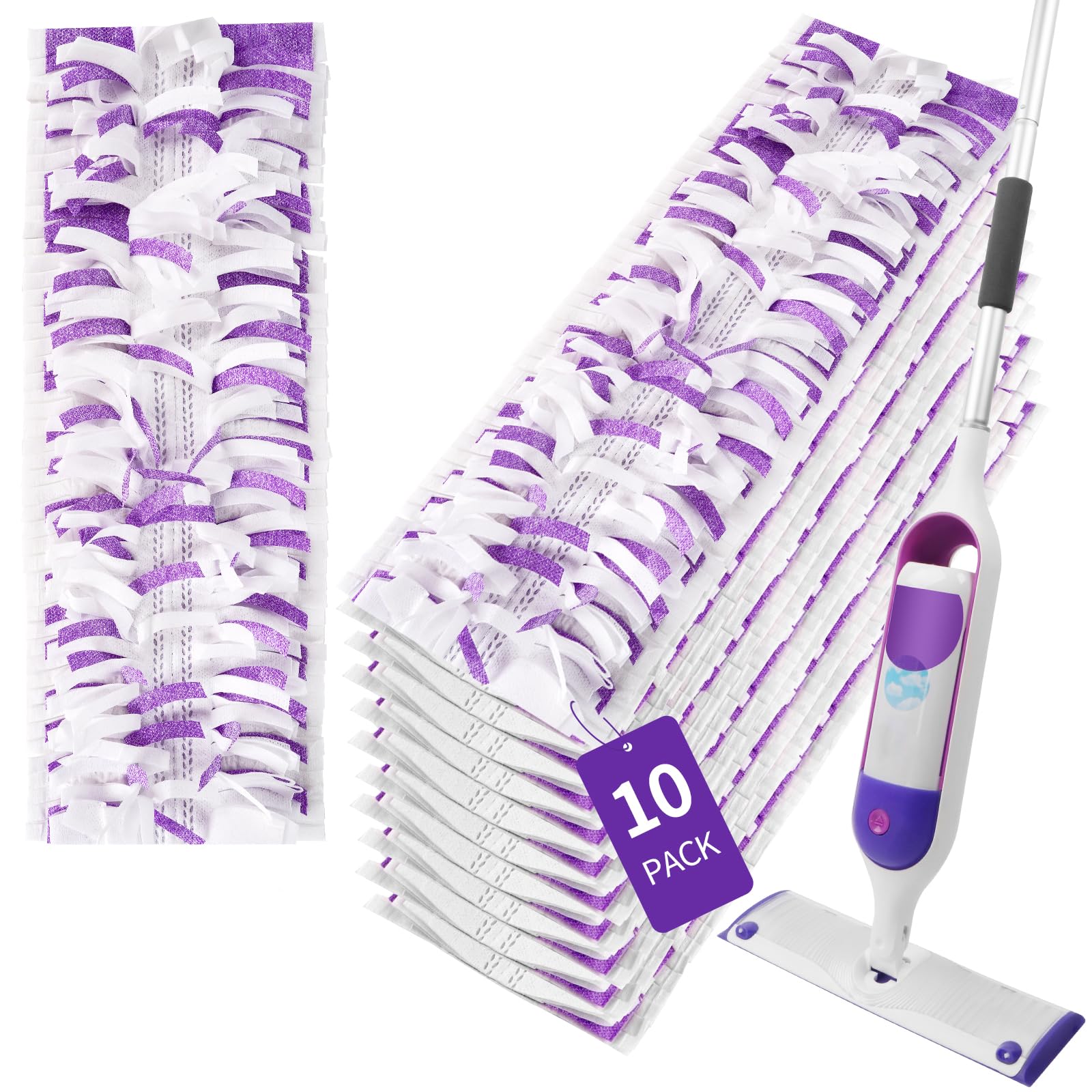 ZHAYAO 10 Pack Disposable Power Mop Pads for Swiffer Power Mop Pads, Compatible with Swiffer Power Mop Refills, Unscented Spray Replacement Floor