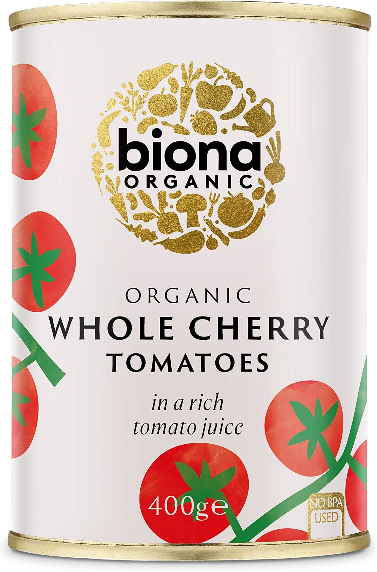 Biona Organic Whole Cherry Tomatoes, 400 g