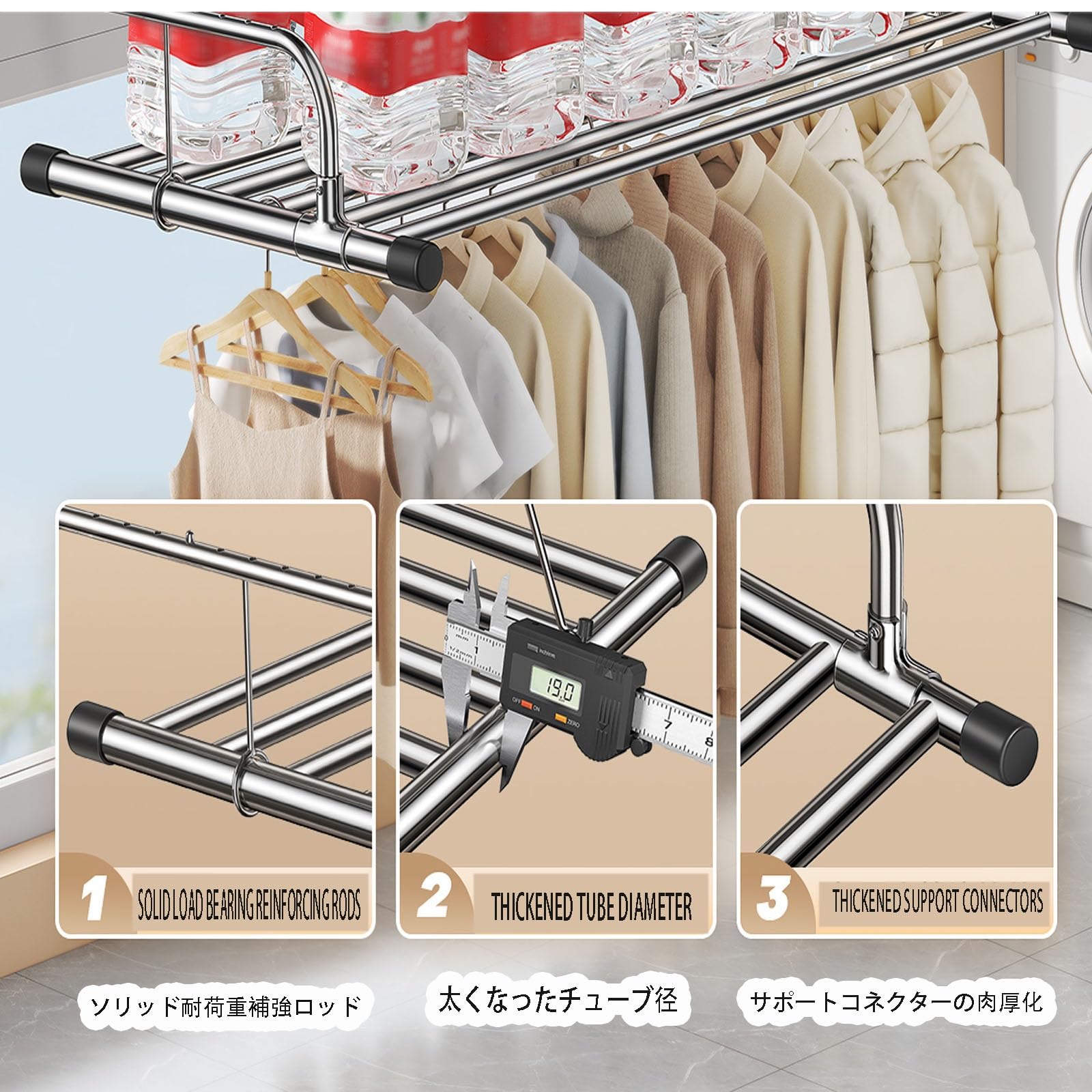 Teleskop Balkon-Wäschetrockner Alu, Praktisch Heizkörper-Wäscheständer, Wäscheständer Zum Aufhängen Balkon,Verstellbarer Hängetrockner, Handtuchhalter Für Das Bad,68–120 Cm/27–47 Zoll,60 Cm, 80 Cm ( S