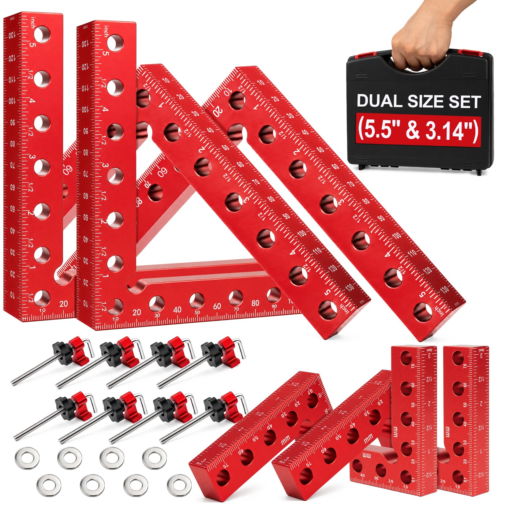 8 morsetti ad angolo retto, 14 cm e 8 cm, morsetti angolari precisi per la