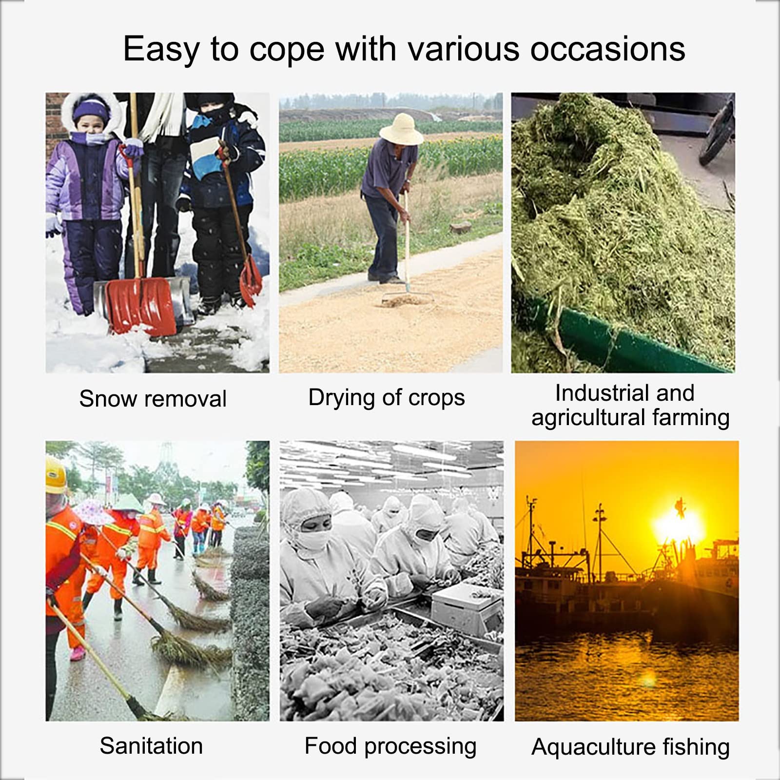 Pala de Nieve, Cabeza de Pala, Palas cuadradas con Mango en T de Madera o Mango Recto, Palas de Nieve Resistentes y duraderas, ergonómicas, Fuerte Capacidad de Carga, para Coche, c