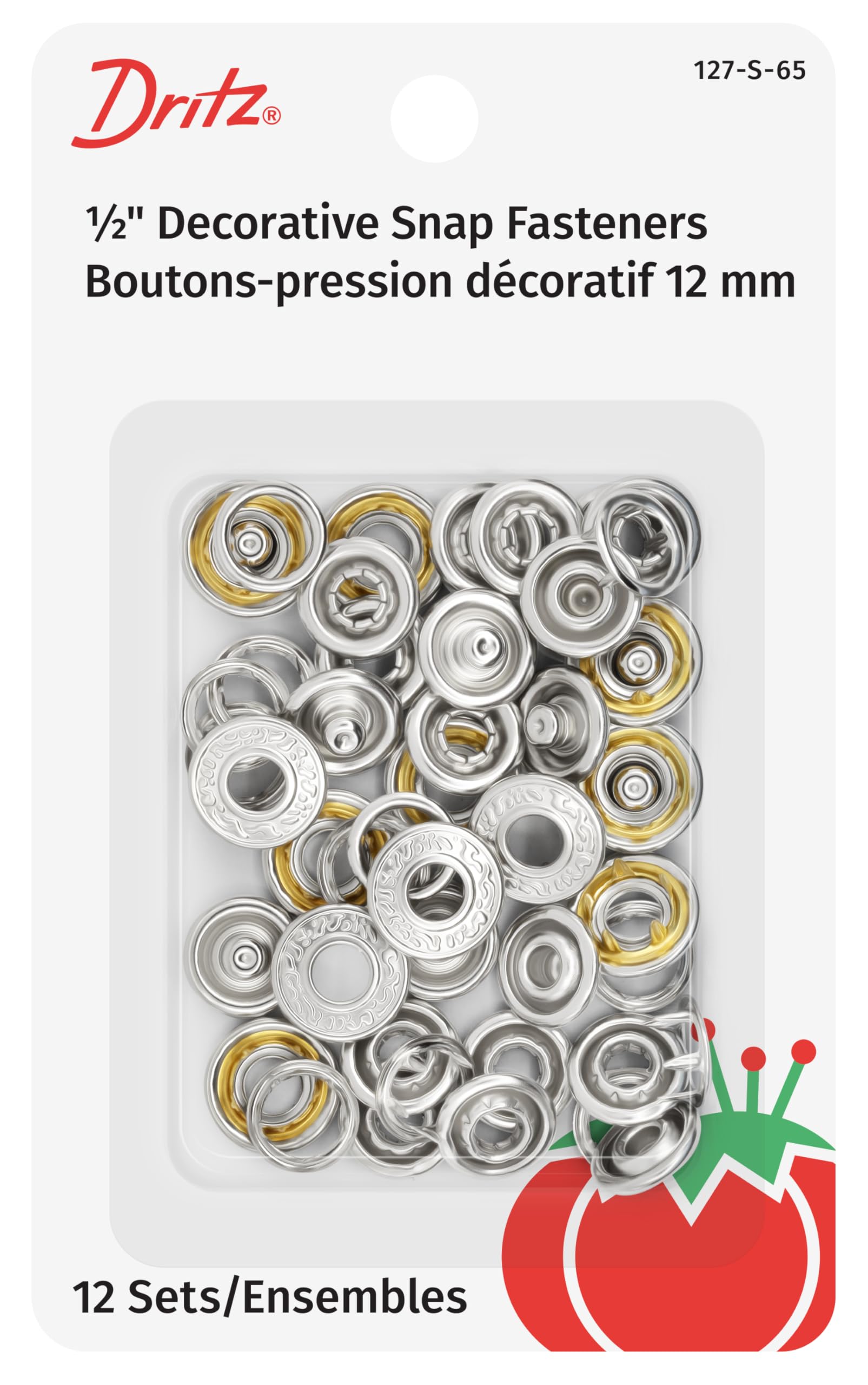 Dritz Metal Decorative Snap Fasteners 1/2-inch 12/Pkg-Nickel-Filigree Circle