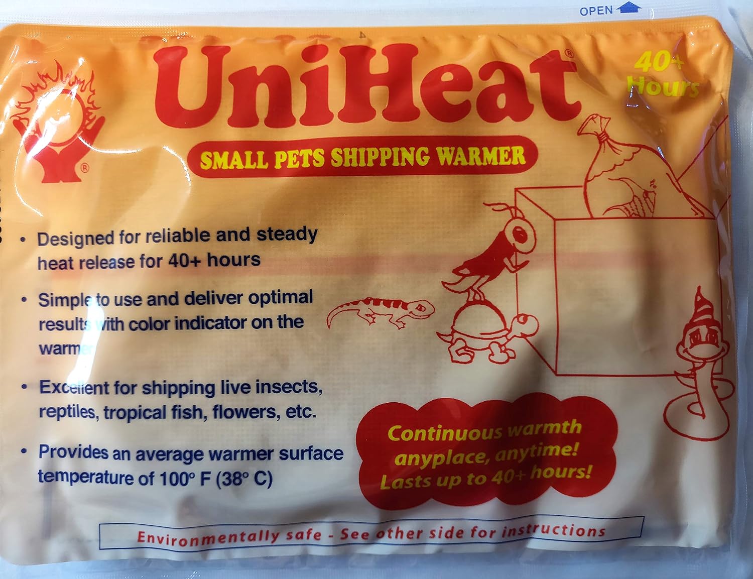 Uniheat Shipping Warmers, Heat Packs, 40 Hour - 24 Pack, for Overnight Shipping of Live Pets - Reptiles, Fish, Corals, Chicks, Insects, etc. + Free 20 Hour Heat Pack Included!
