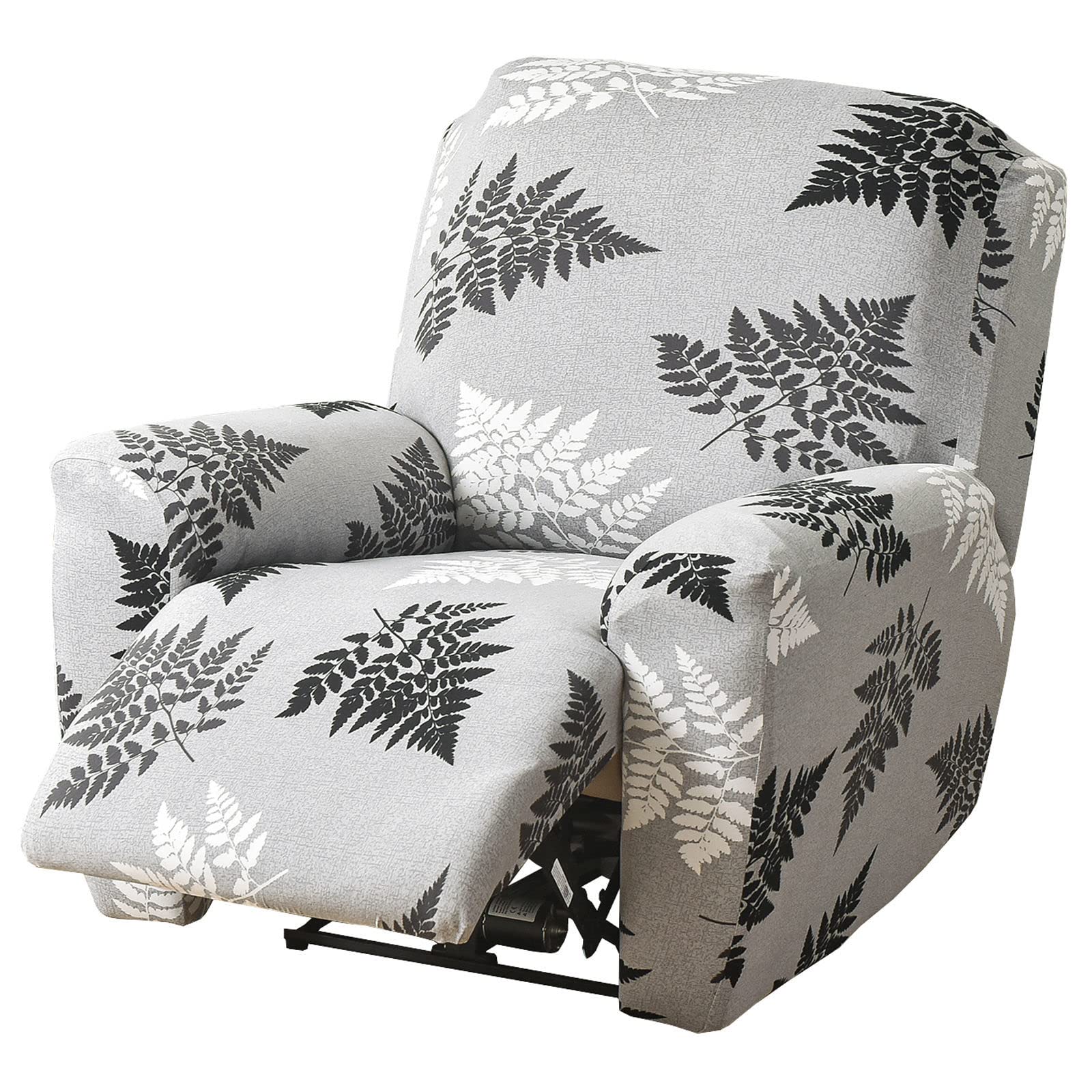 JHLD 1/2/3 Seater Stretch Recliner Cover, Printed Recliner Chair Cover With Side Pocket Machine Washable Recliner Slipcovers Recliner Protector For Living Room-I-1 seater