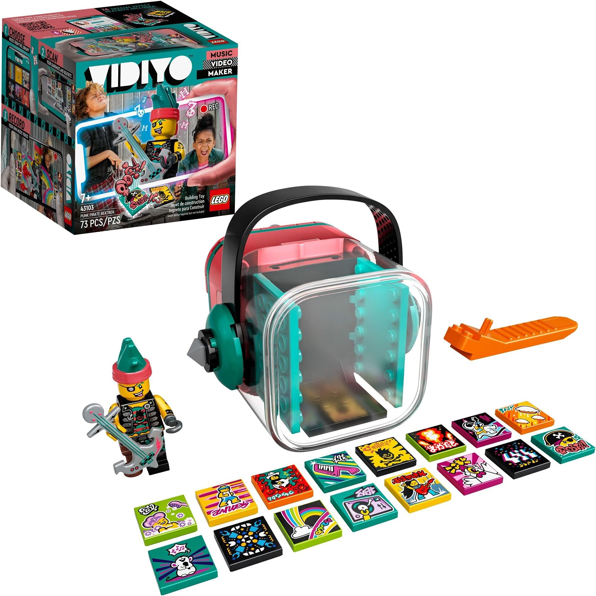 VIDIYO Punk Pirate Beatbox 43103 Building Kit with Minifigure; Creative Kids Will Love Producing Music Videos Full of Songs, Dance Moves and Special Effects, New 2021 (73 Pieces)