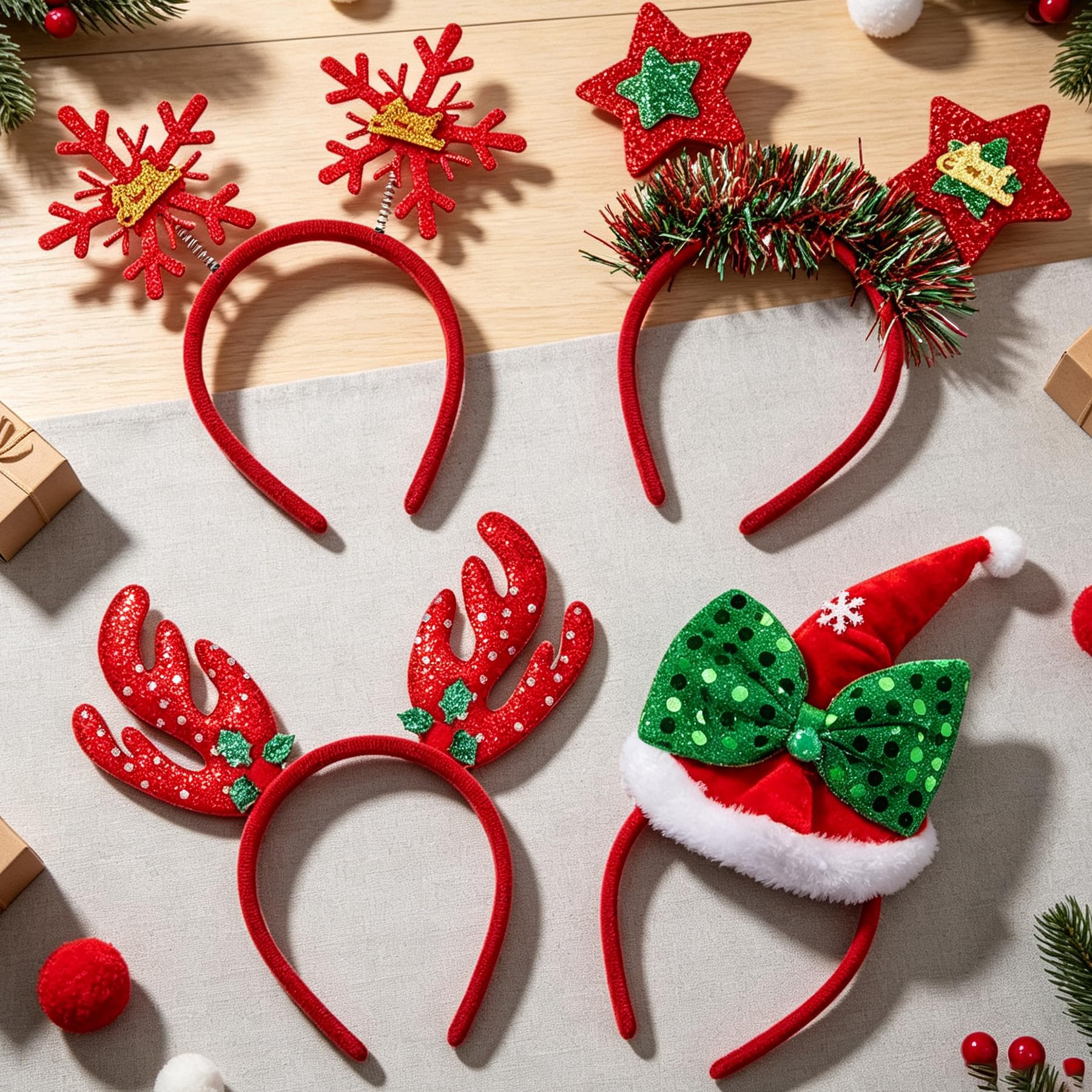 BQTQ 18 Pièces Serre-Têtes et Bandeaux de Noël pour Fête Christmas Headband
