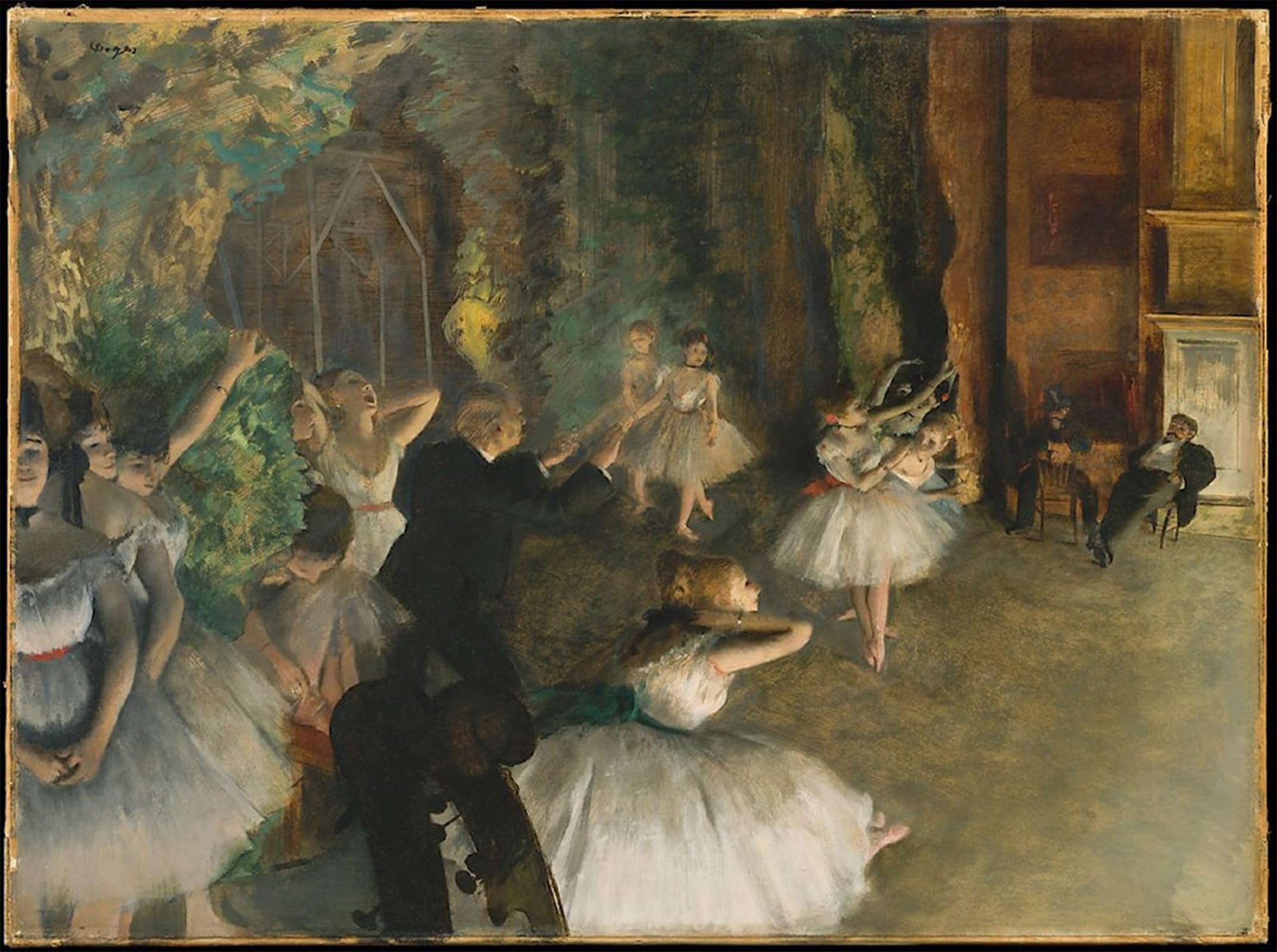 SERENDIPITP Abstract Painting Mural Print Picture Wall Decor Painting the Rehearsal of the Ballet Onstage by Edgar Degas Vintage Wall Artwork for Home Decor 60x90cm