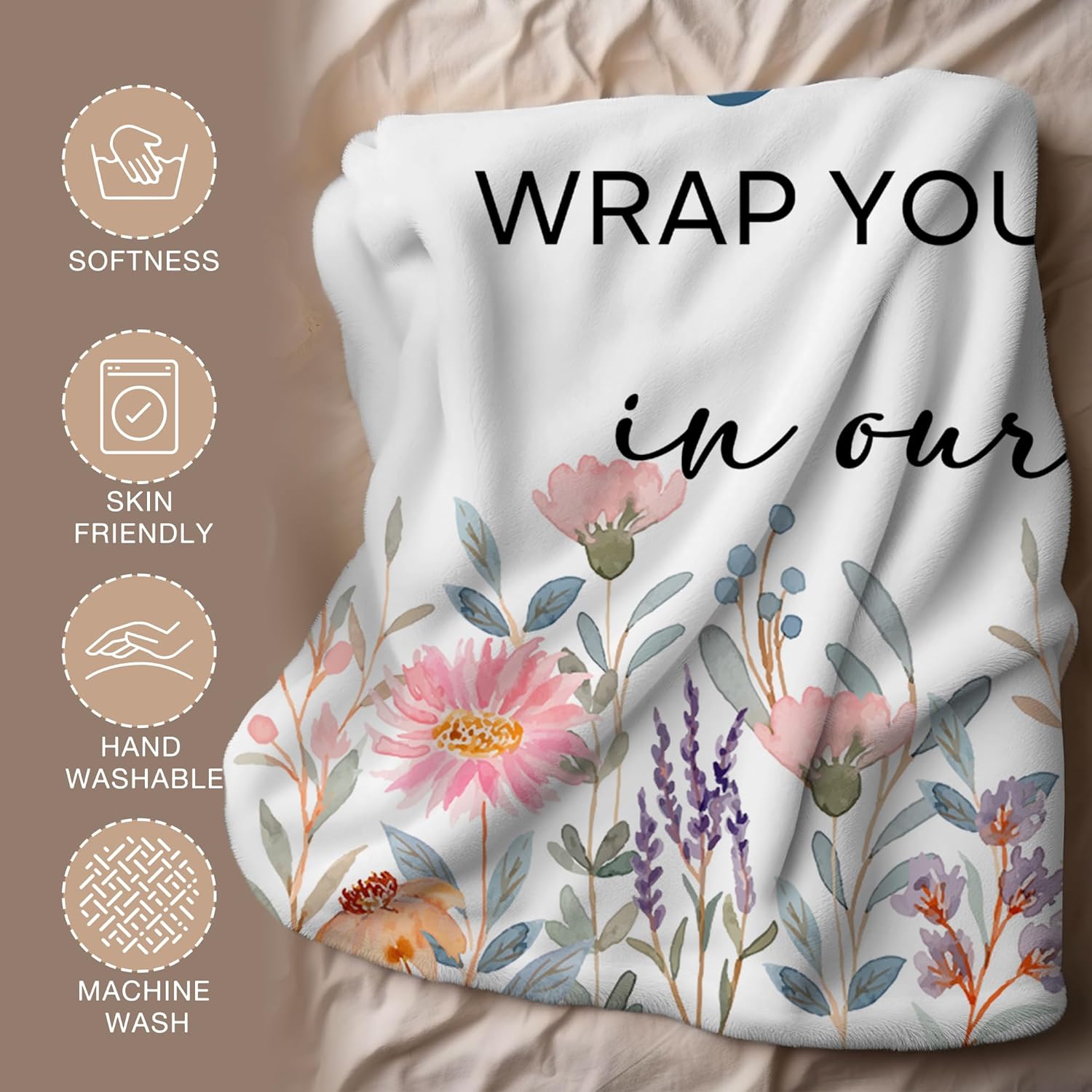 Yaya Gifts Blanket, Gifts for Yaya Blanket Throw, Christmas Mothers Day Birthday Gifts for Grandma from Grandkids Blankets Decor, Wrap Yourself up in Our Love Blankets Throw 50x60 Inches - Image 6