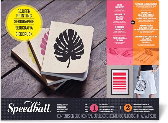 Speedball Introductory Screen Printing Starter Kit, Beginner Set with Frame, Inks, Tools & Guide - for Fabric and Paper