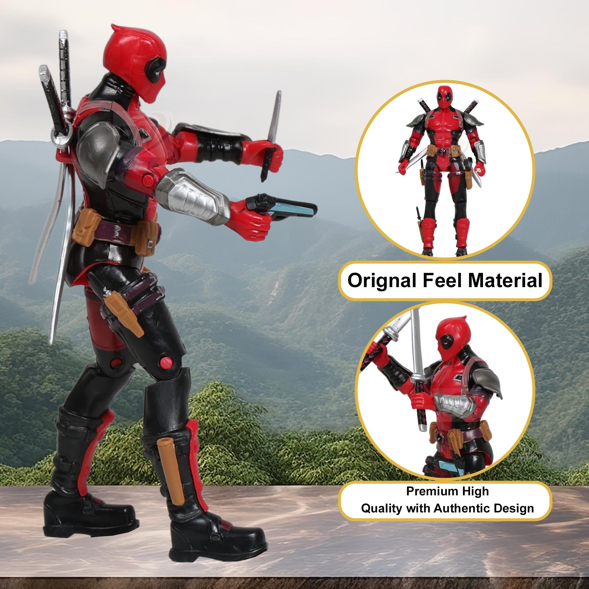 PN AVAN Superhero Action Figure Toys,Set Character Toys for Kids (Daedpool Model 3) - Image 4 thumbnail