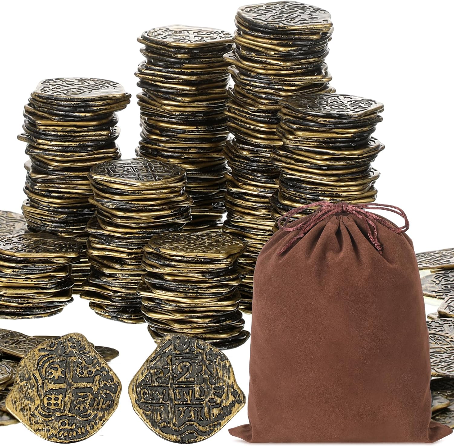 Fausse Argent DnD Pirate Metal Coins 100 X22mm Silver & Gold Replica  Spanish Doubloons Cosplay | UK I Ching