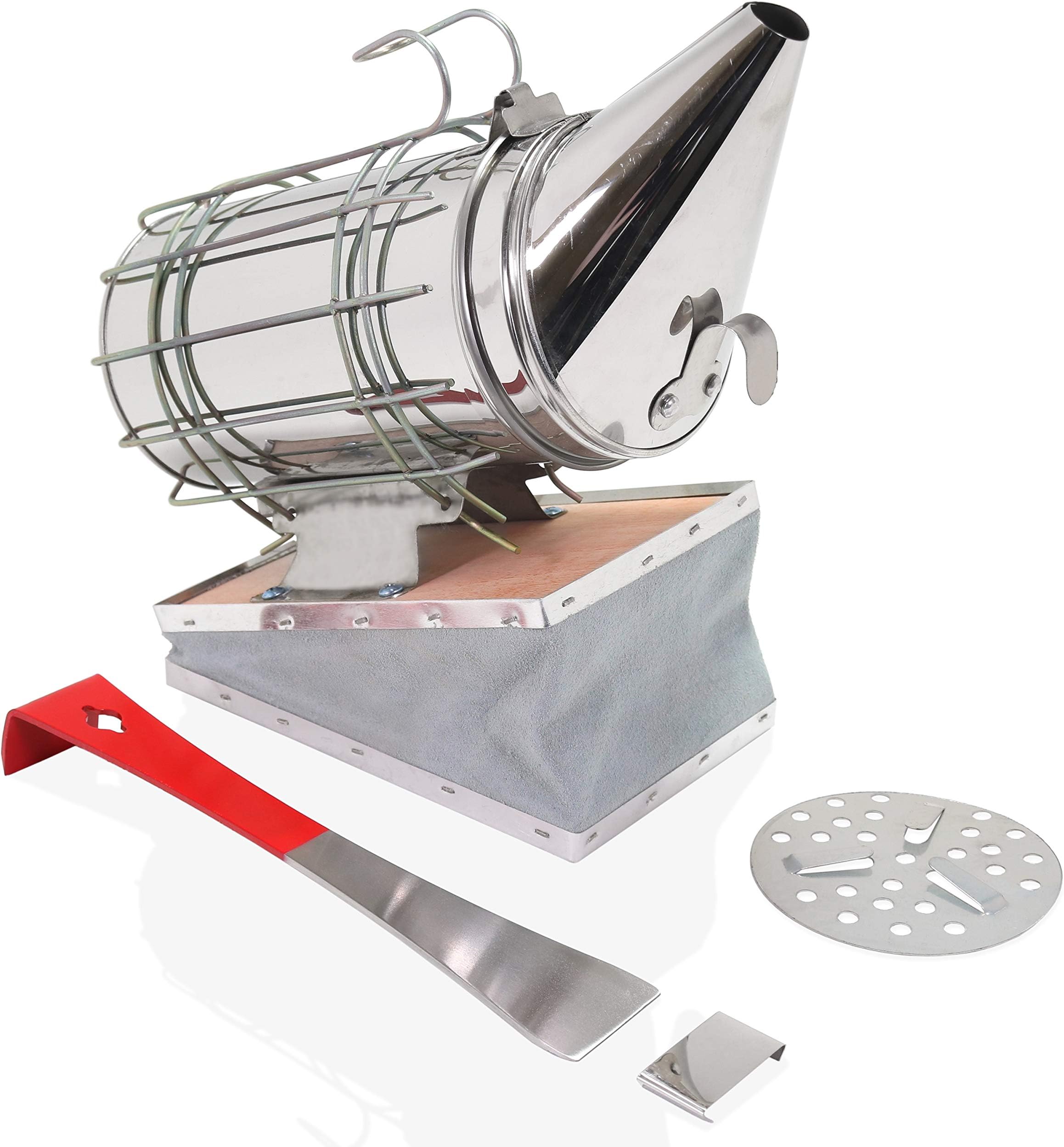 KEXMYAestic Bee Hive Smoker Stainless Steel 12 inches/28 cm tall with Heat Shield Beekeeping Hive Tool