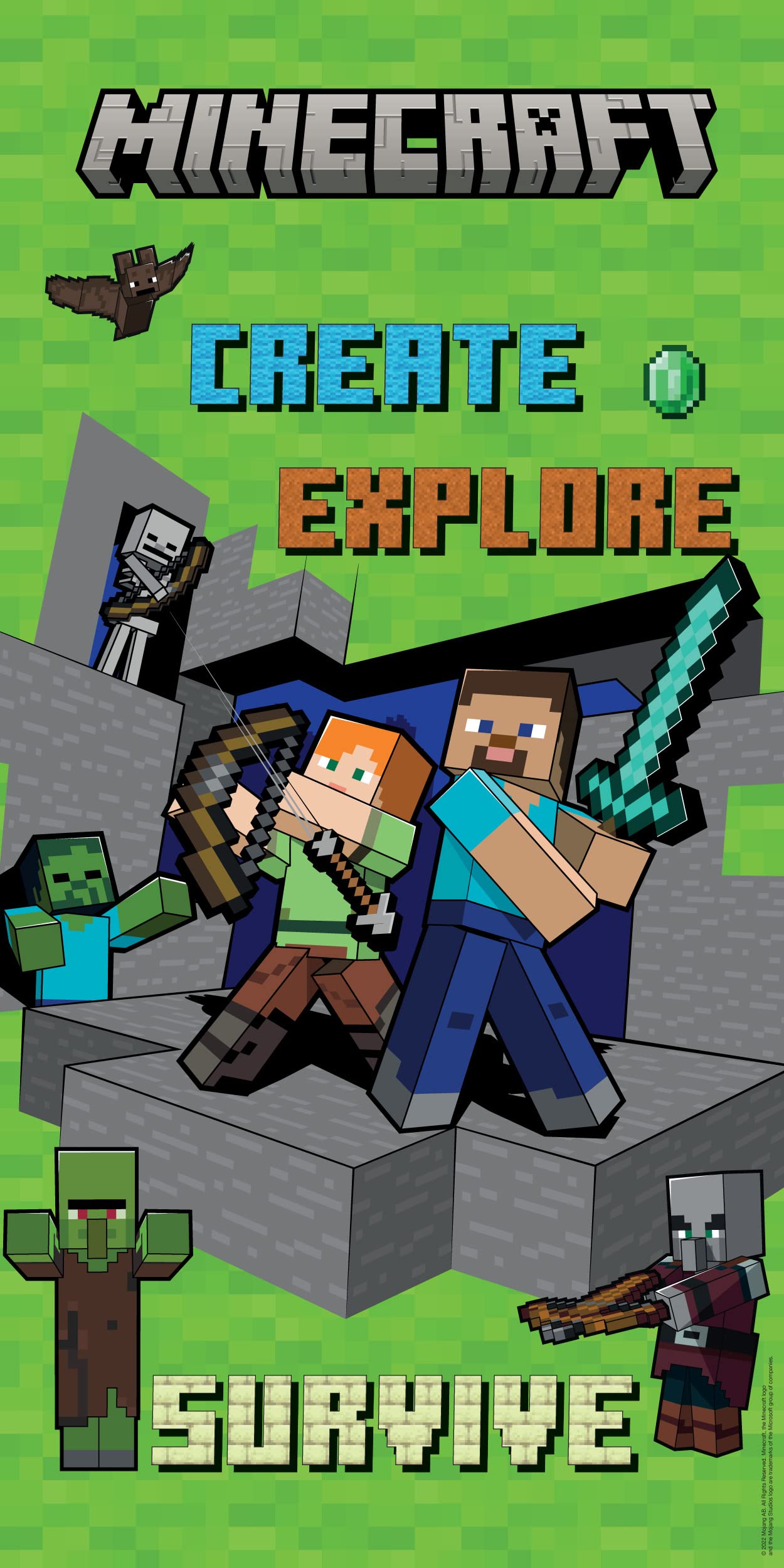 Danilo Calendario Minecraft - Calendario pared 2023 - Calendario mensual 30x30cm - Producto con licencia oficial