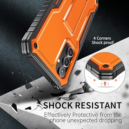 Miniatura 5 de FITO Funda para Samsung Galaxy A54 5G, doble capa a prueba de golpes, resistente, viene con protector de pantalla de vidrio, soporte integrado