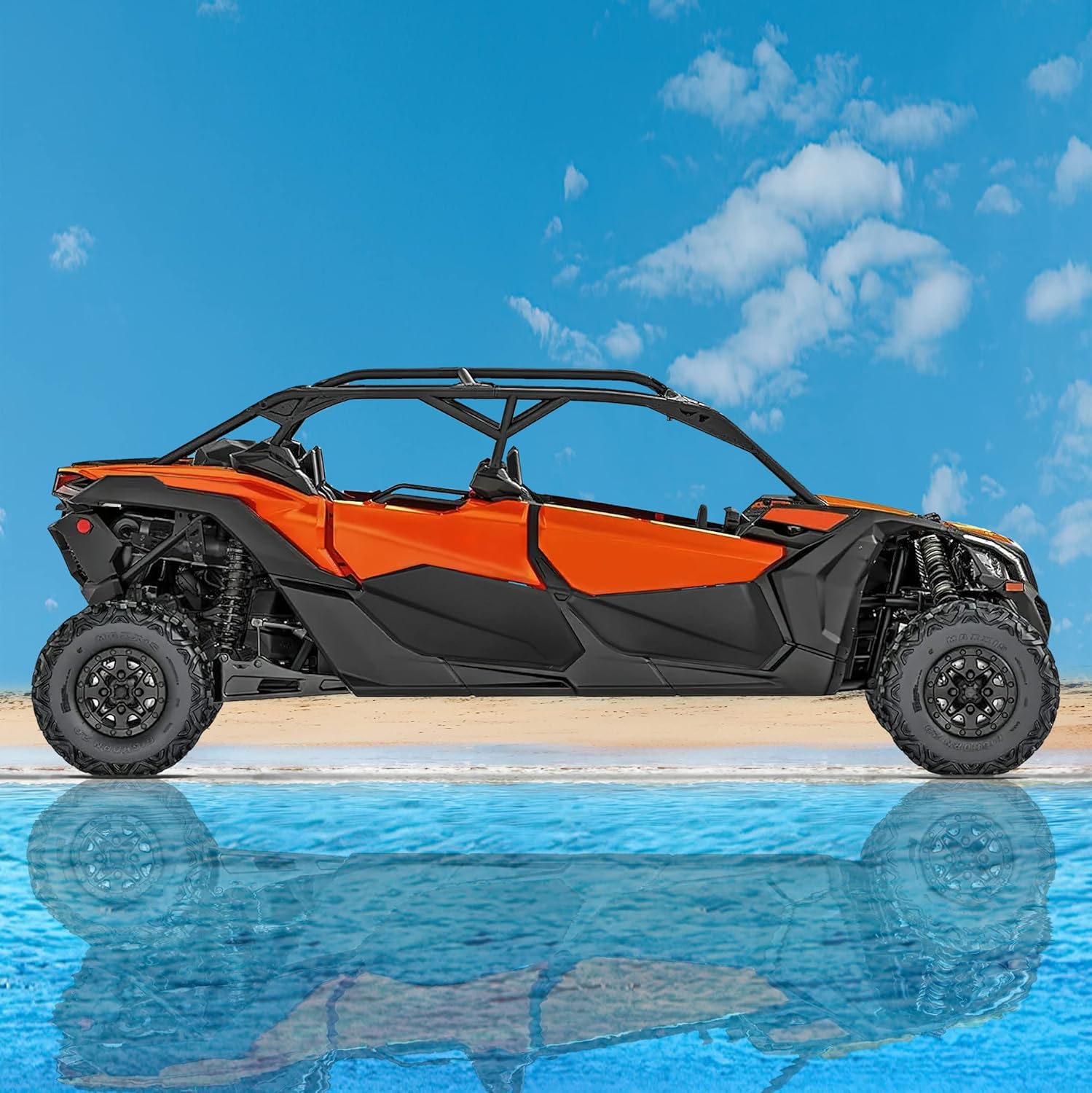 Lower Doors Kit for X3 Max, Half Lower Door Insert Panels with Metal Frame Compatible with Can Am Maverick X3 Max RS DS 2017-2025 (4 Doors, Front & Rear)