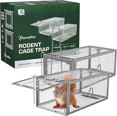 Trampa humana para esquirell, paquete de 2, jaulas de ardilla y ratas que funcionan para el hogar  Atrapa y suelta  Reutilizable y duradera  Trampa