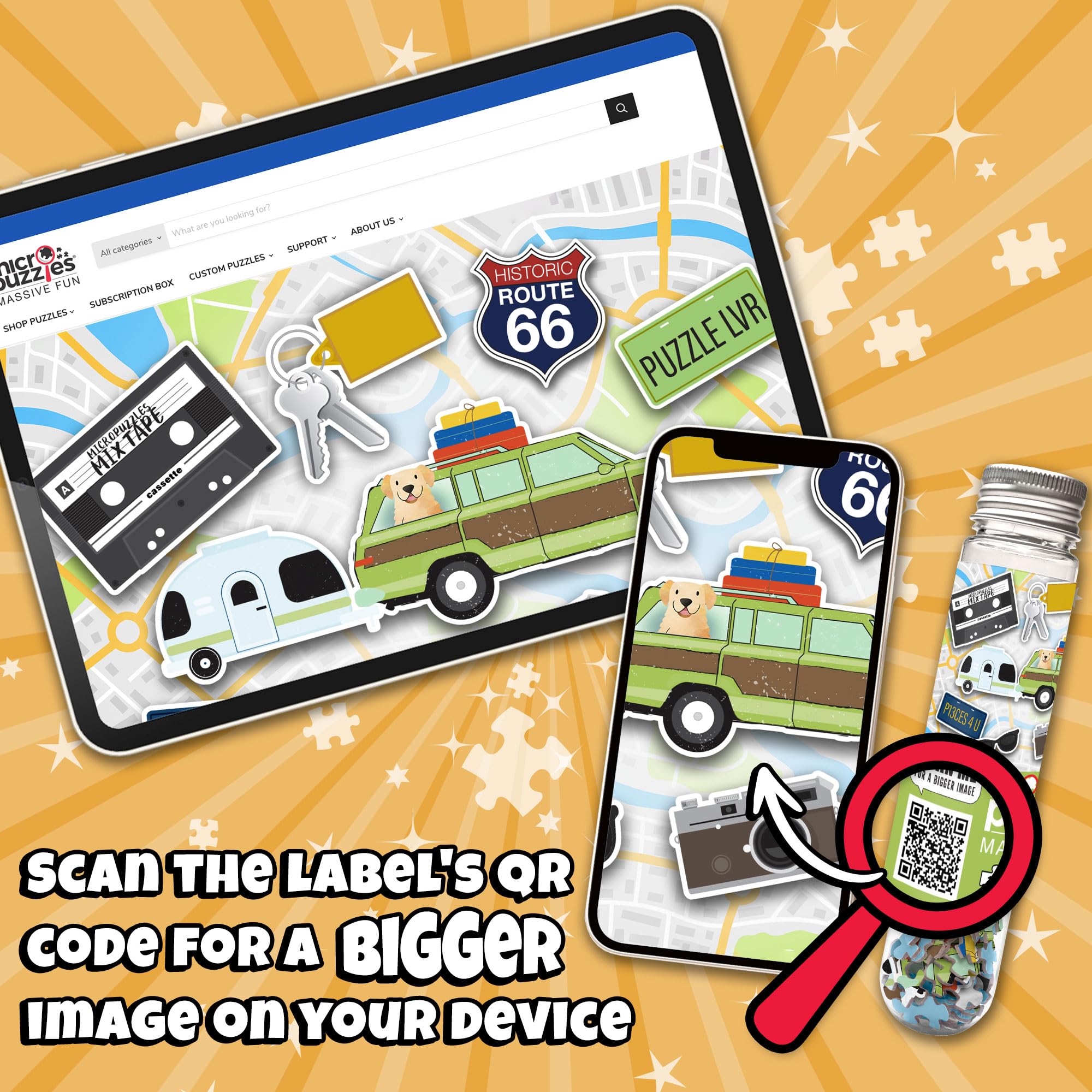 MicroPuzzles "Road Trip" 2-Pack - Mini Puzzles for Adults, 150 Piece Small Puzzles for Adults and Teens - 4" x 6" Inch, Compact and Challenging Portable Jigsaw Puzzles for Travel and Relaxation - Image 6