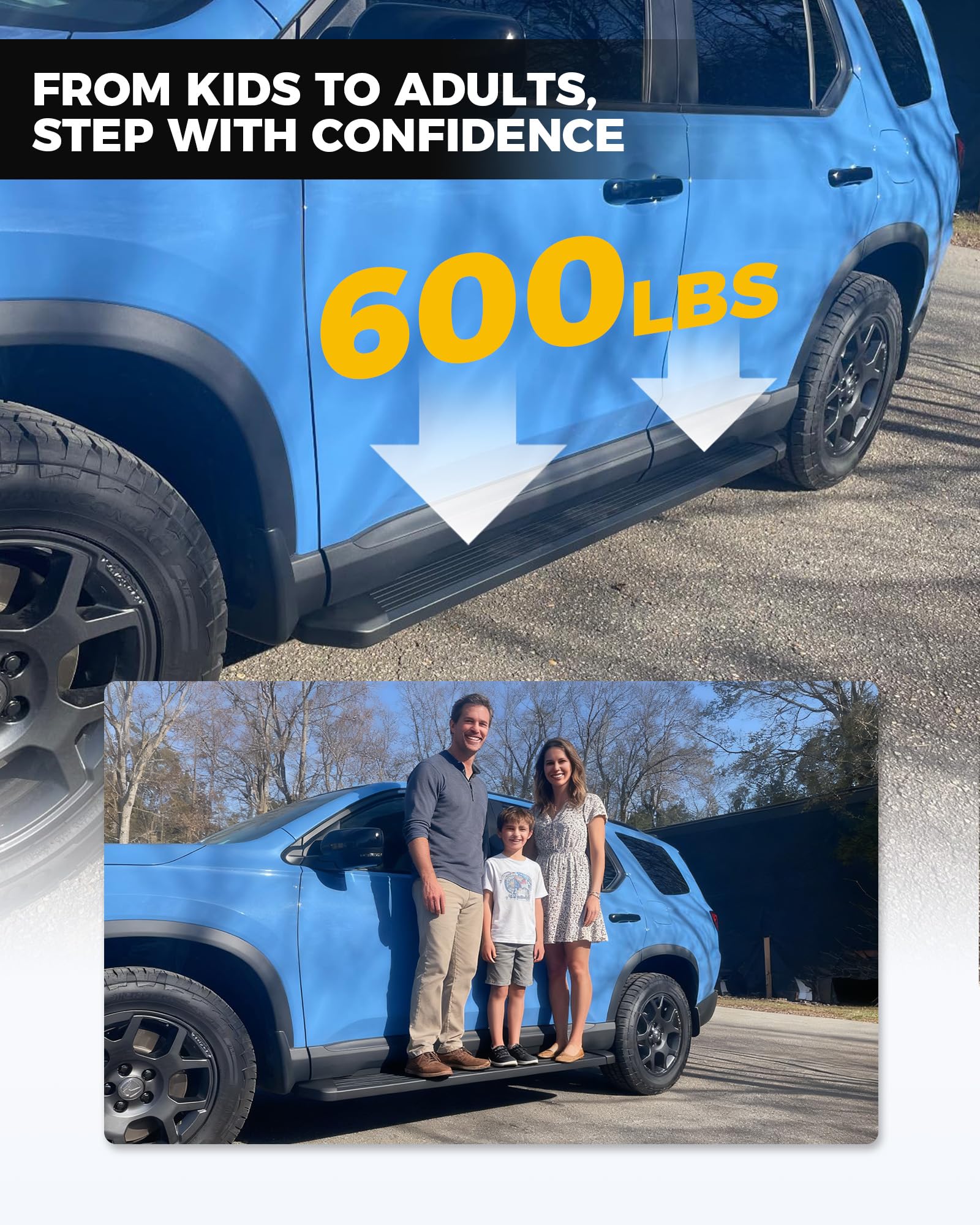 Running Boards Fit for 2023-2026 Honda Pilot, Non-Slip Aluminum Side Steps, Easy Family Entry & Exit, Supports Up to 600 lbs, Lightweight Rustproof Build, Safe Roof Accessories