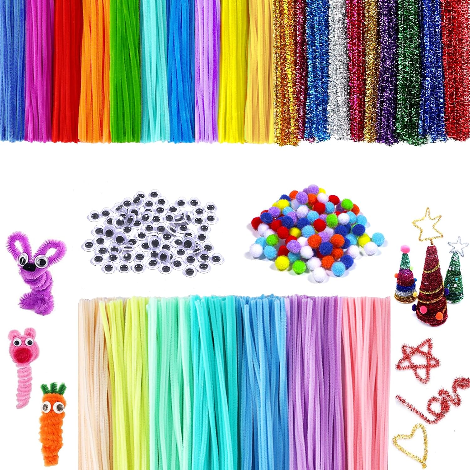 Fils Chenille 4 Fils Cure Pipe 30cm Vert Moyen - Loisirs Créatifs/ Cure Pipe Colle Enfant Loisir Creatif